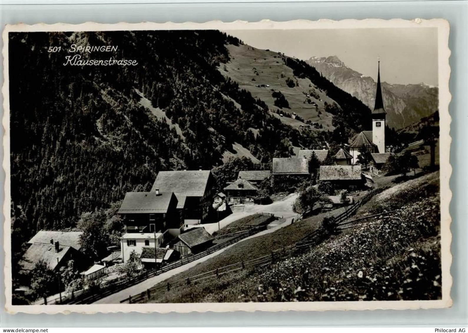 6464 Spiringen 1952 Foto AK Klausenstrasse, gute Erhaltung AK - 13077991