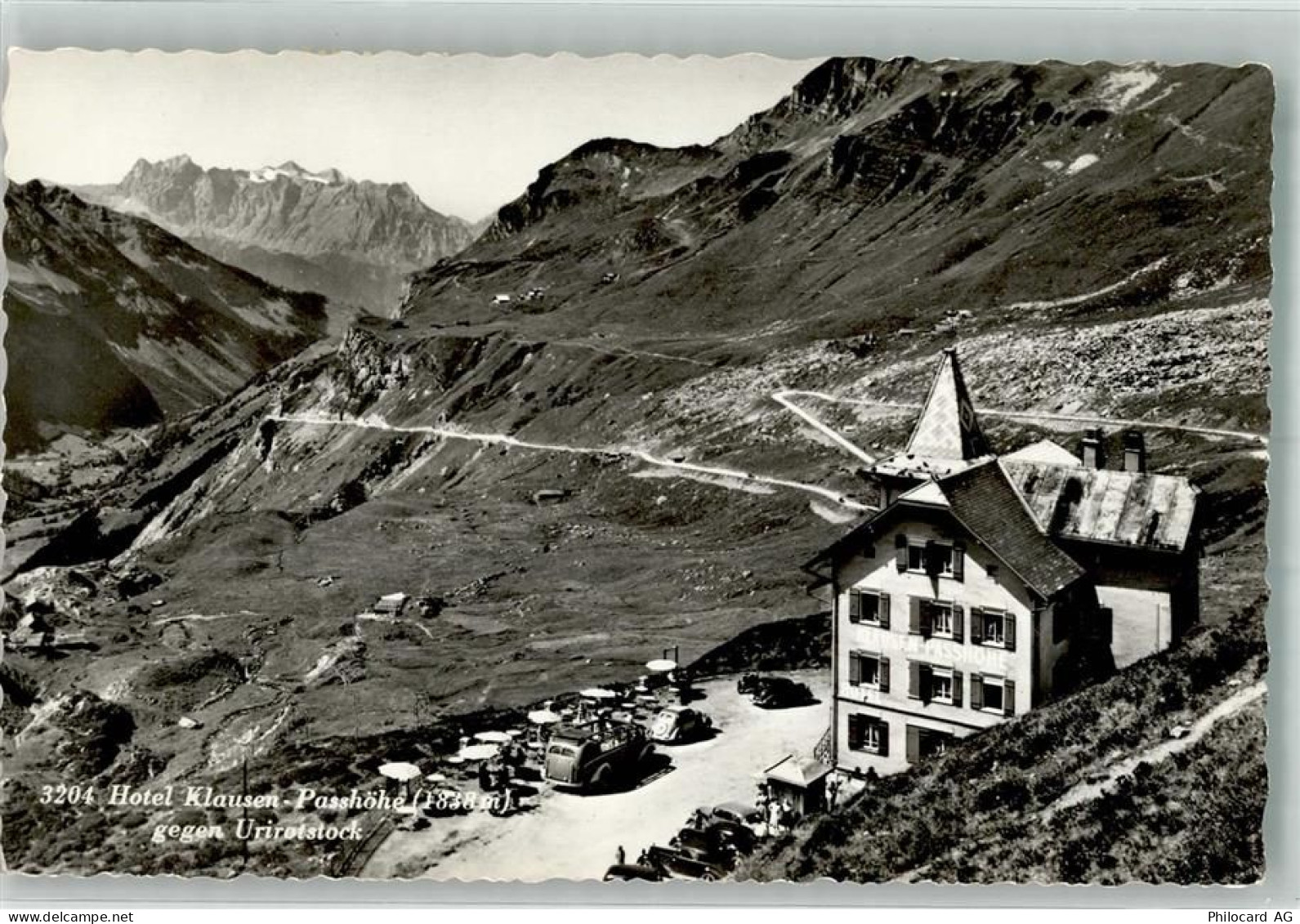 6465 Unterschächen 1960 Foto AK Hotel Klausen Passhöhe - 38071214