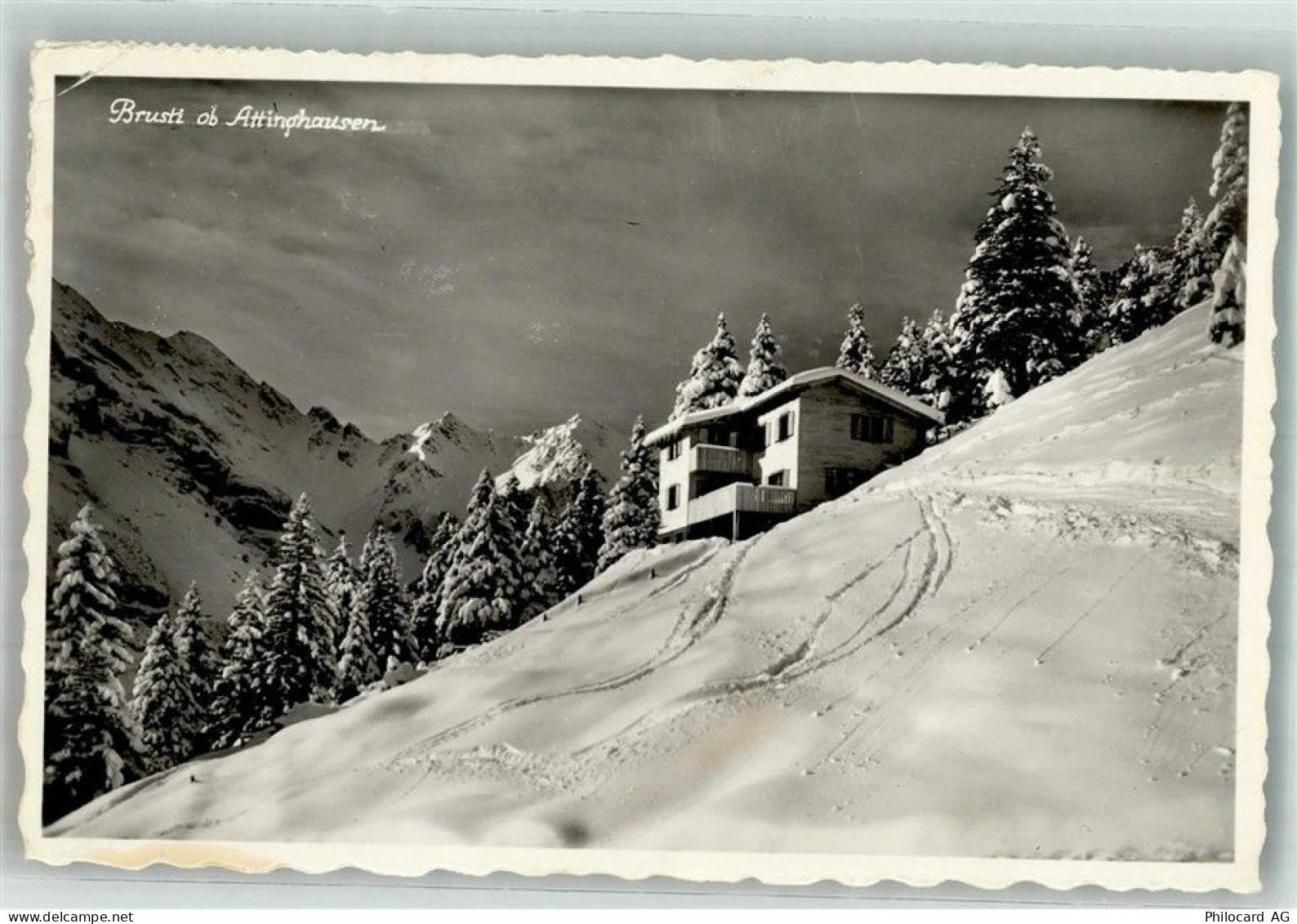 6468 Attinghausen 1961 Gebrauchsspuren Winter Brusti Gasthaus Pension Su... - 38221134