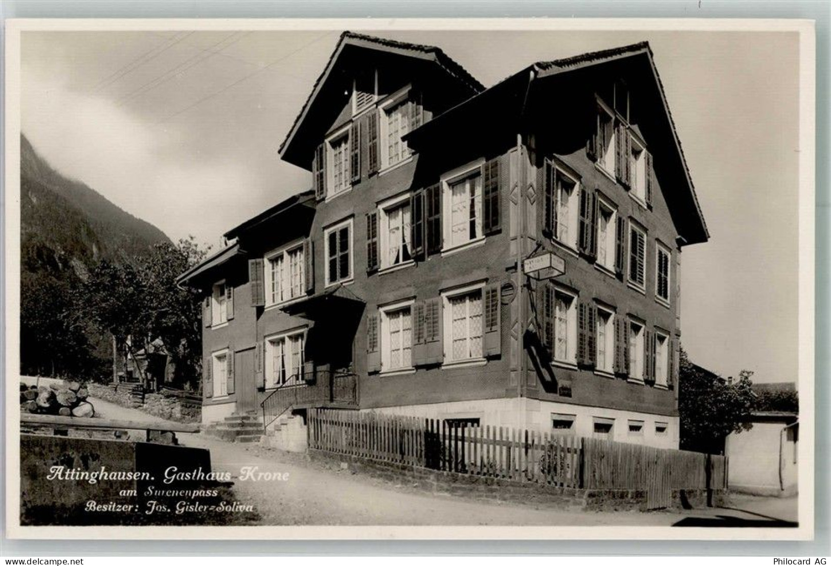 6468 Attinghausen Foto AK Gasthaus Krone am Surenenpass - 13597542