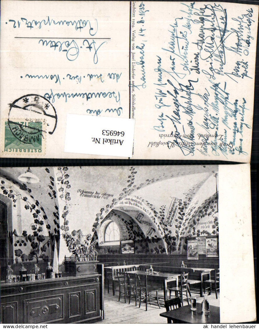 646953,Lambach Stifts Weinstübl 1935 Stift