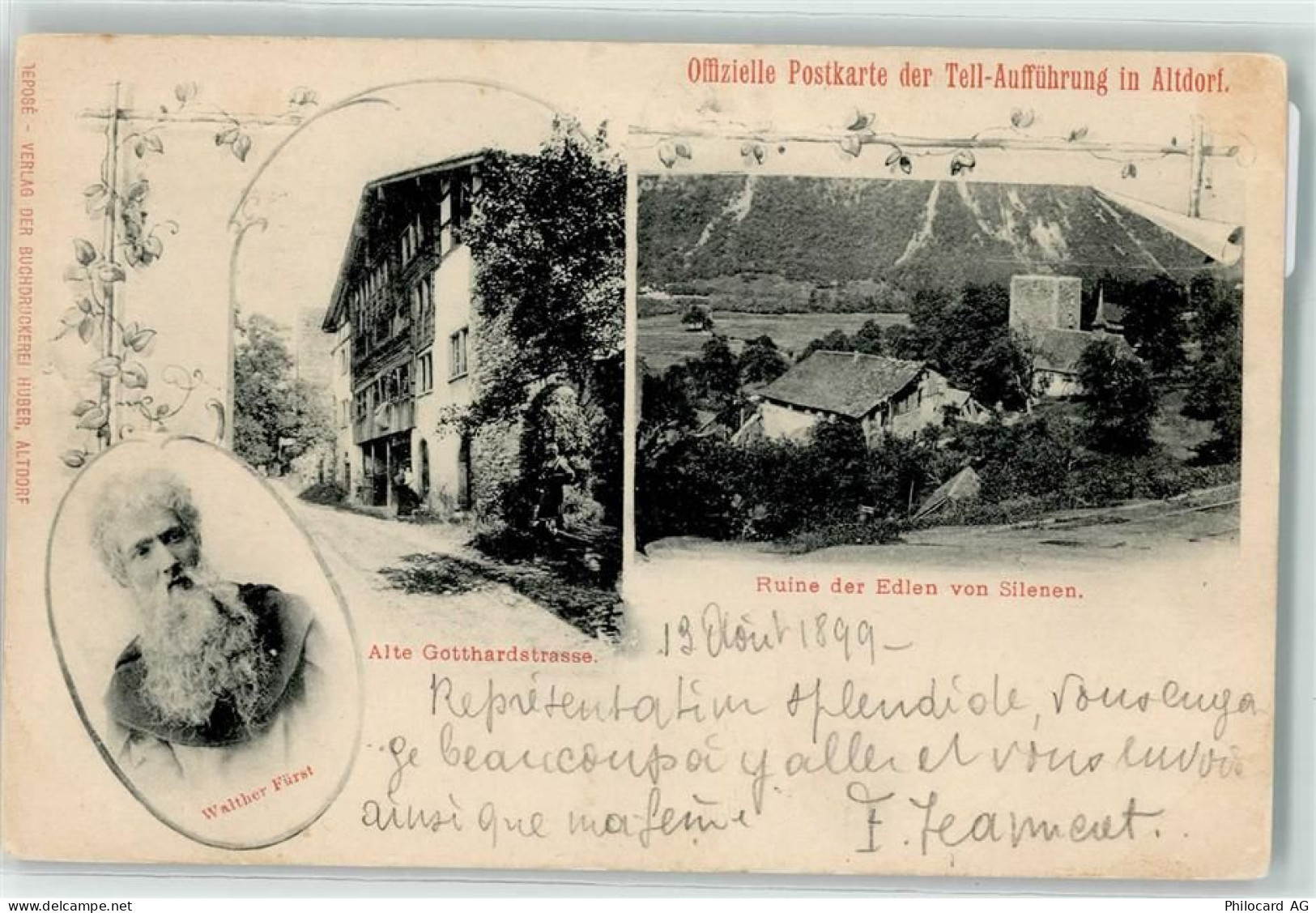6473 Silenen 1899 - Ruine der Edlen Portrait von Walther Fürst Off PK vo... - 13191167