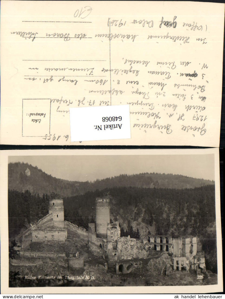 648068,tolle Foto-AK Kollmitz im Thayatale Thaya Raabs an der Thaya