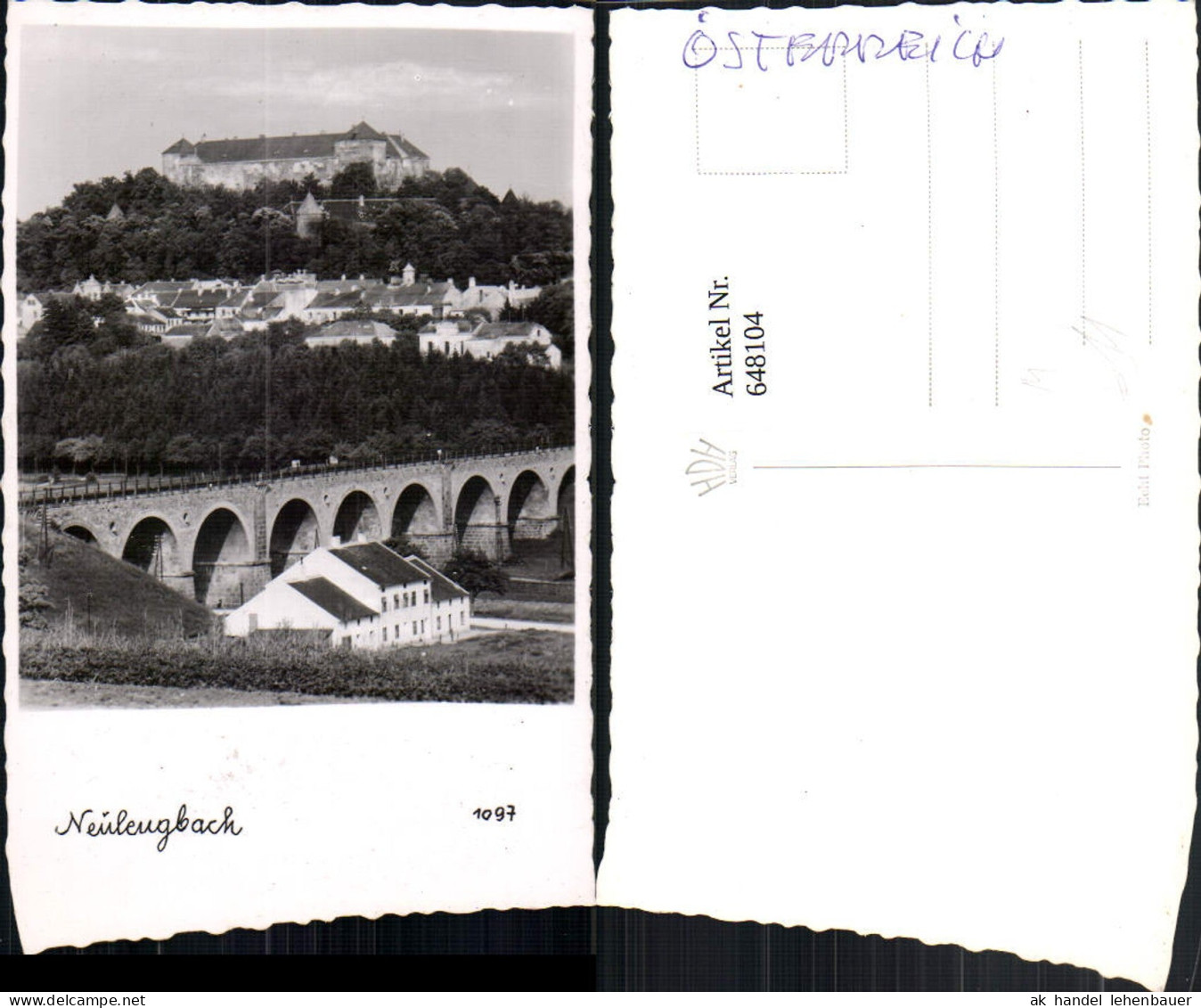 648104,Foto Ak Neulengbach Ansicht m. Viadukt u. Burg