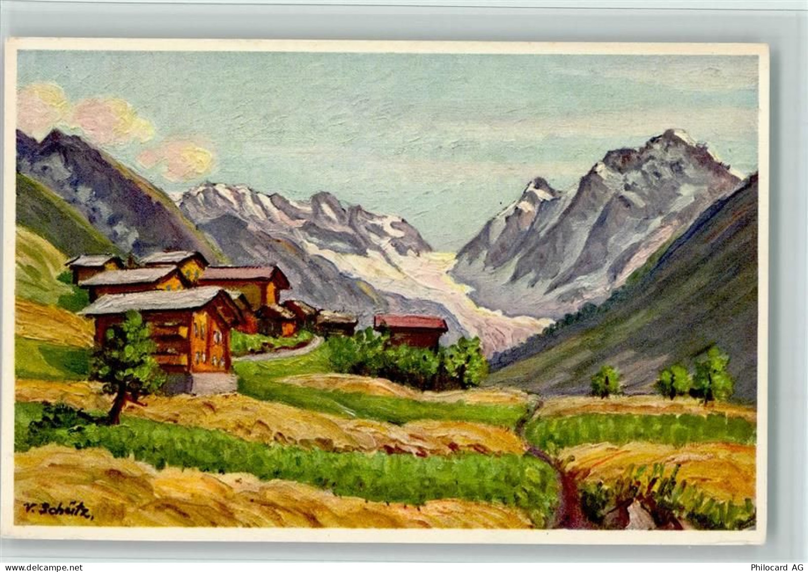 6482 Wiler Gurtnellen - Langengletscher Lötschental sign Schütz V. - 11094368