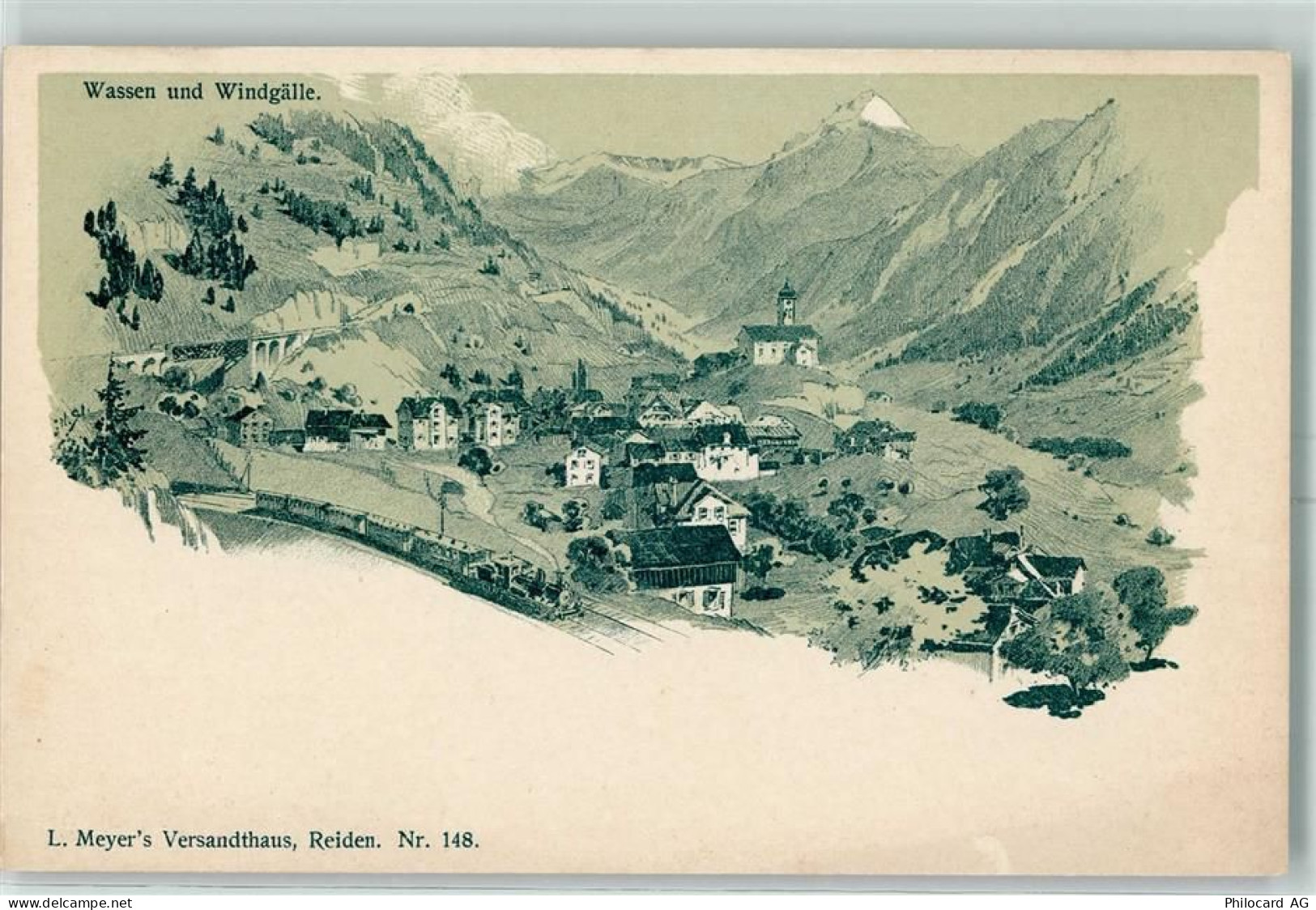 6484 Wassen UR Künstlerkarte Wassen und Windgälle - 13601218