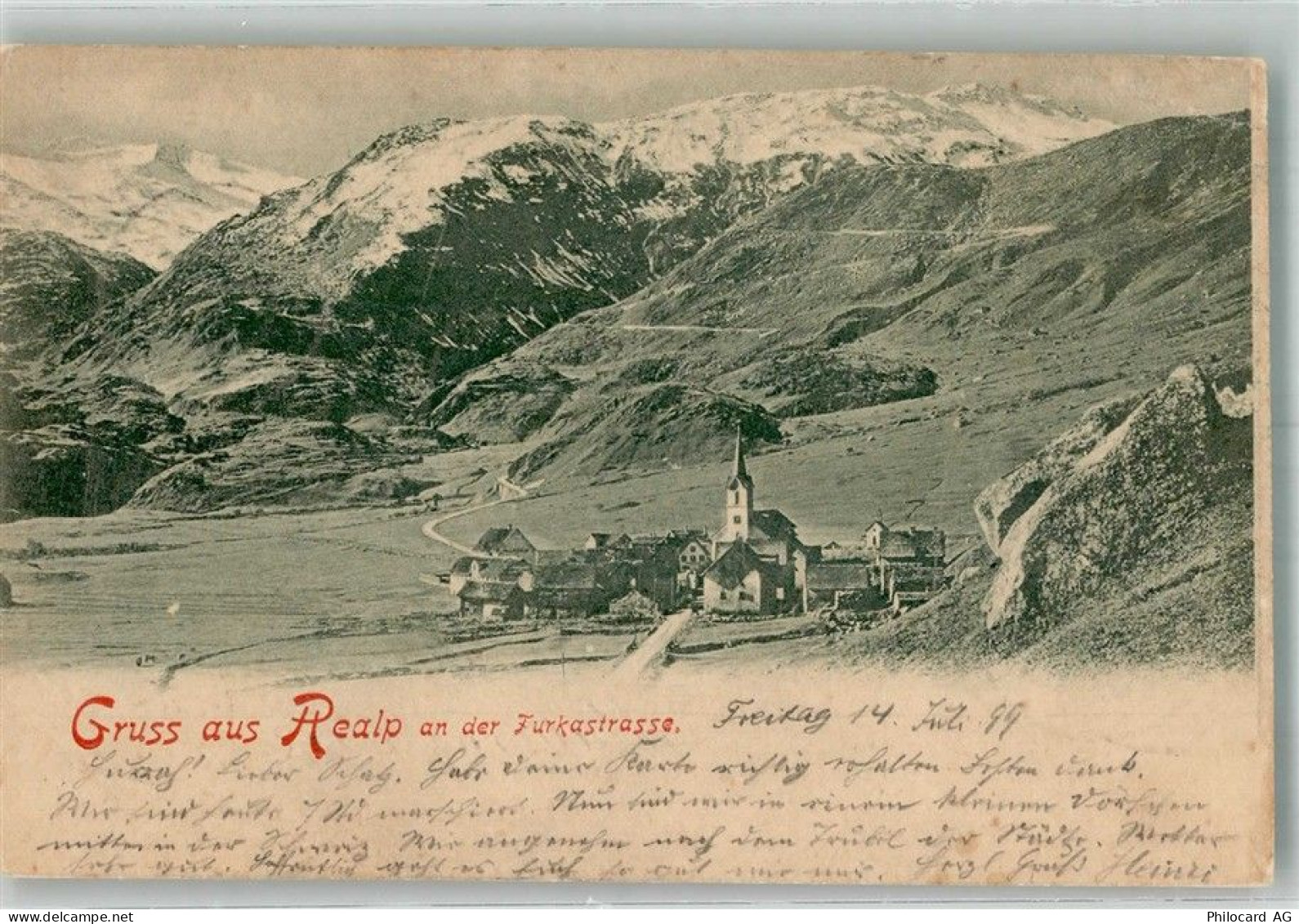6491 Realp 1899 Foto AK Kirche Furkastrasse - 38219213