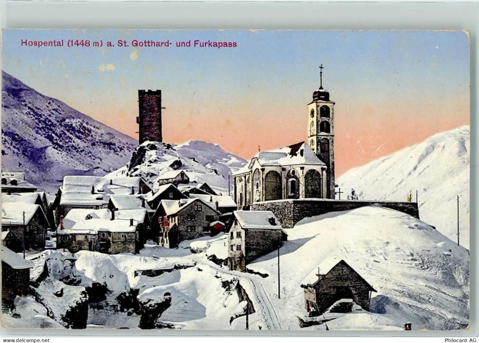 6493 Hospental - Hospental am St. Gothard- und Furkapass Winter - 13128247