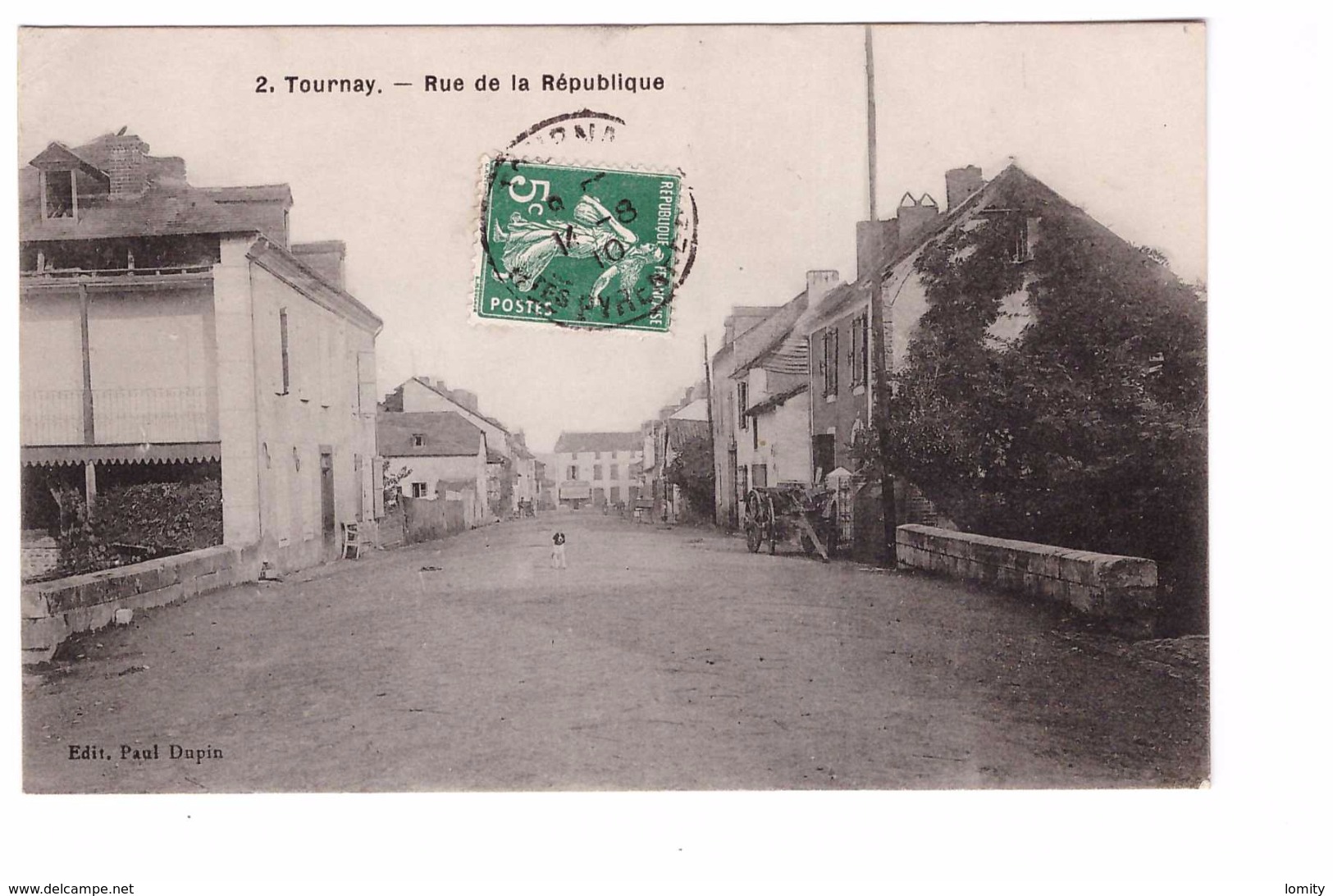 65 tournay rue de la republique cpa edit Paul Dupin cachet tournay 1910