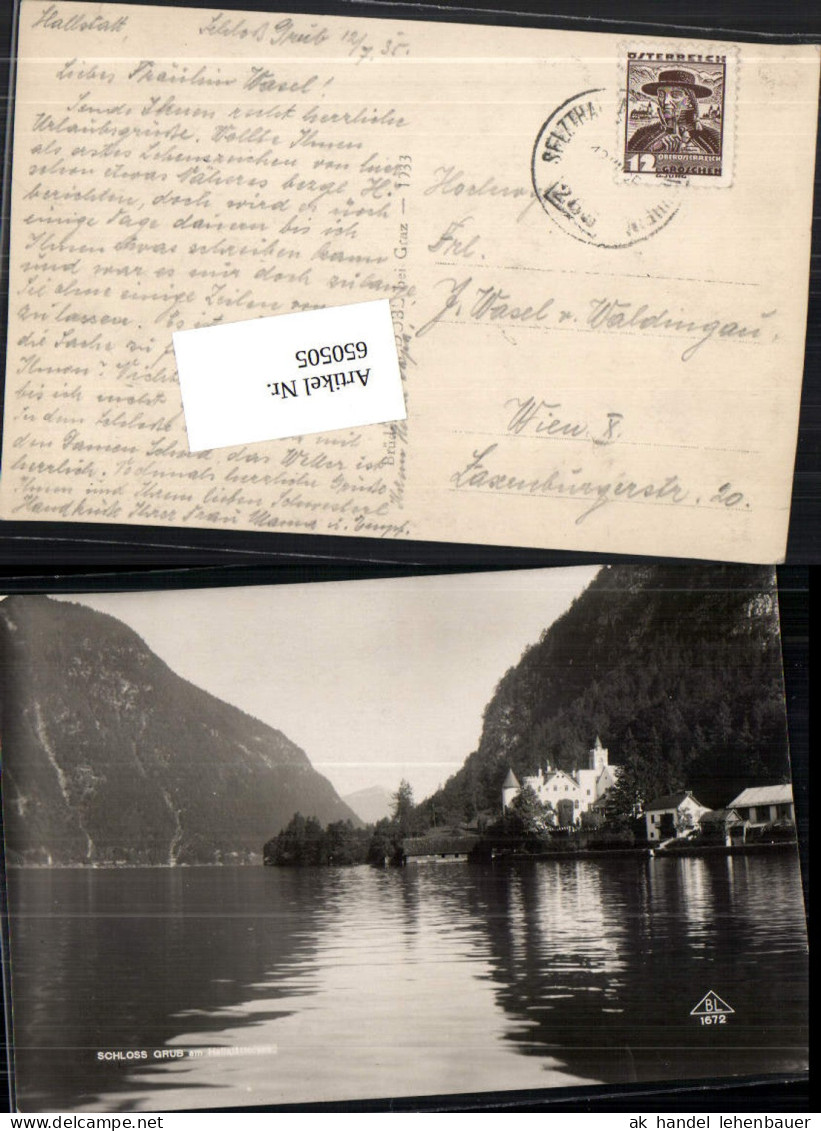 650505,Schloss Grub am Hallstättersee Hallstatt Bahnpost Zug Selzthal Zug 265