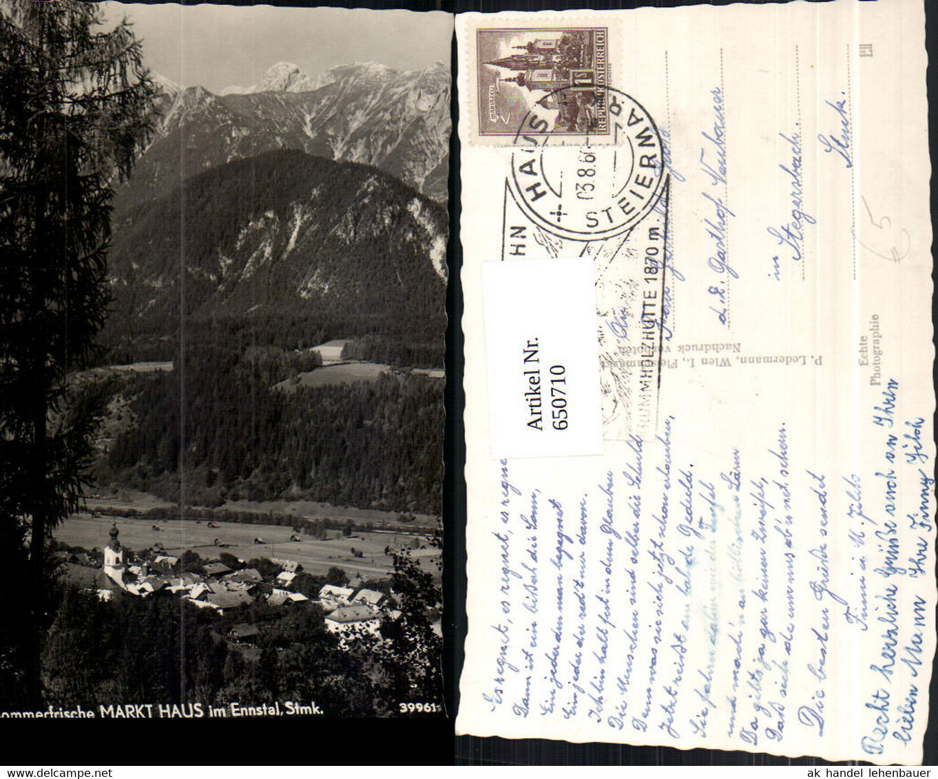 650710,Foto Ak Markt Haus im Ennstal