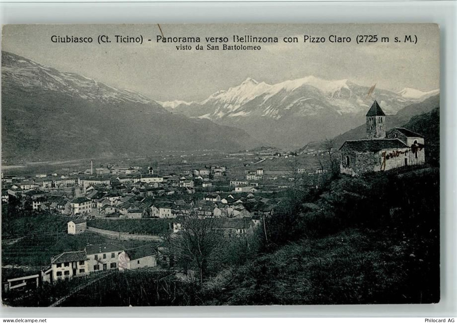 6512 Giubiasco Pedevilla 1917 - Vue generale, gute Erhaltung AK - 13079466