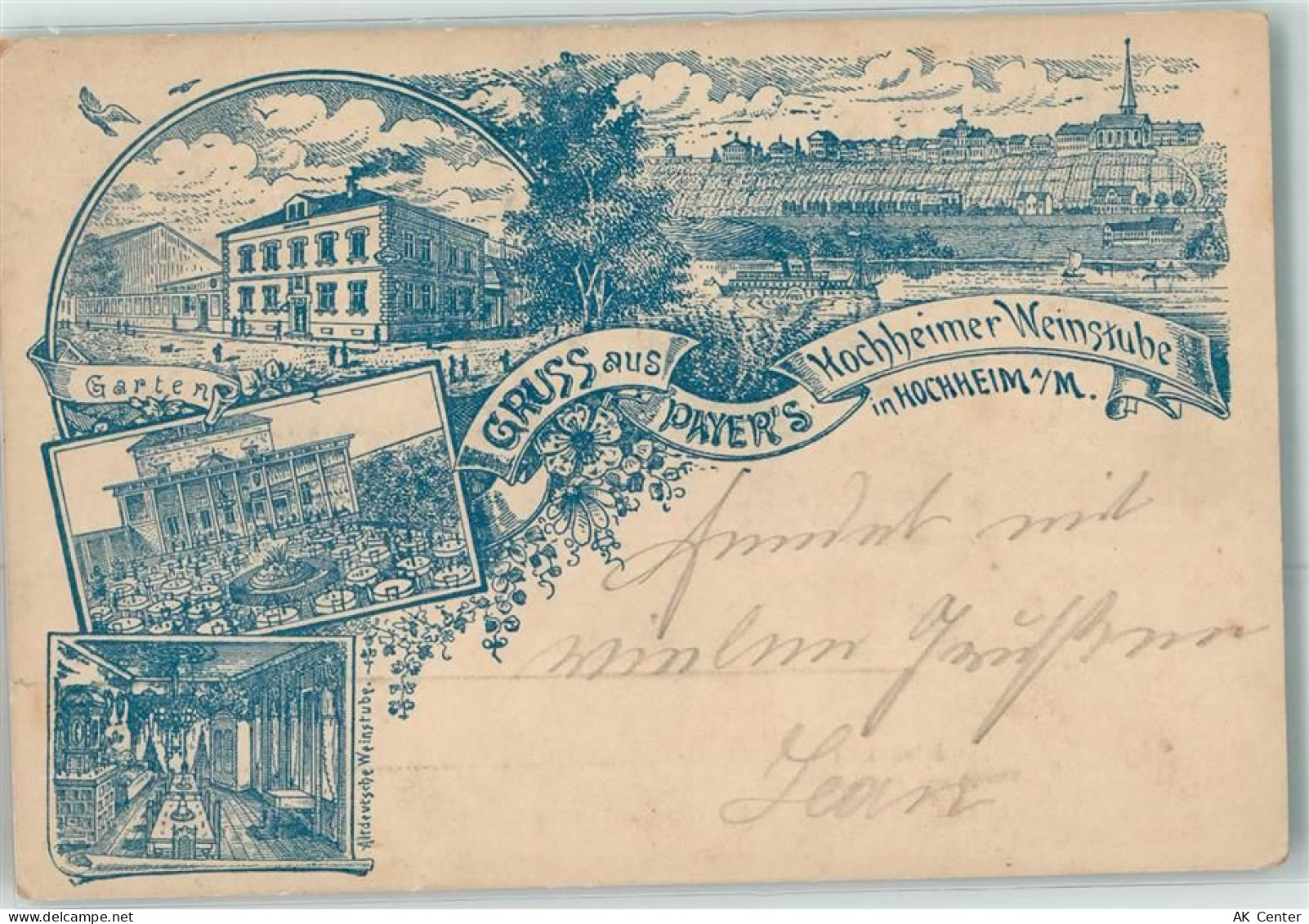 65239 W6203 Hochheim am Main Gebrauchsspuren Payers Hochheimer Weinstube... - 13613407