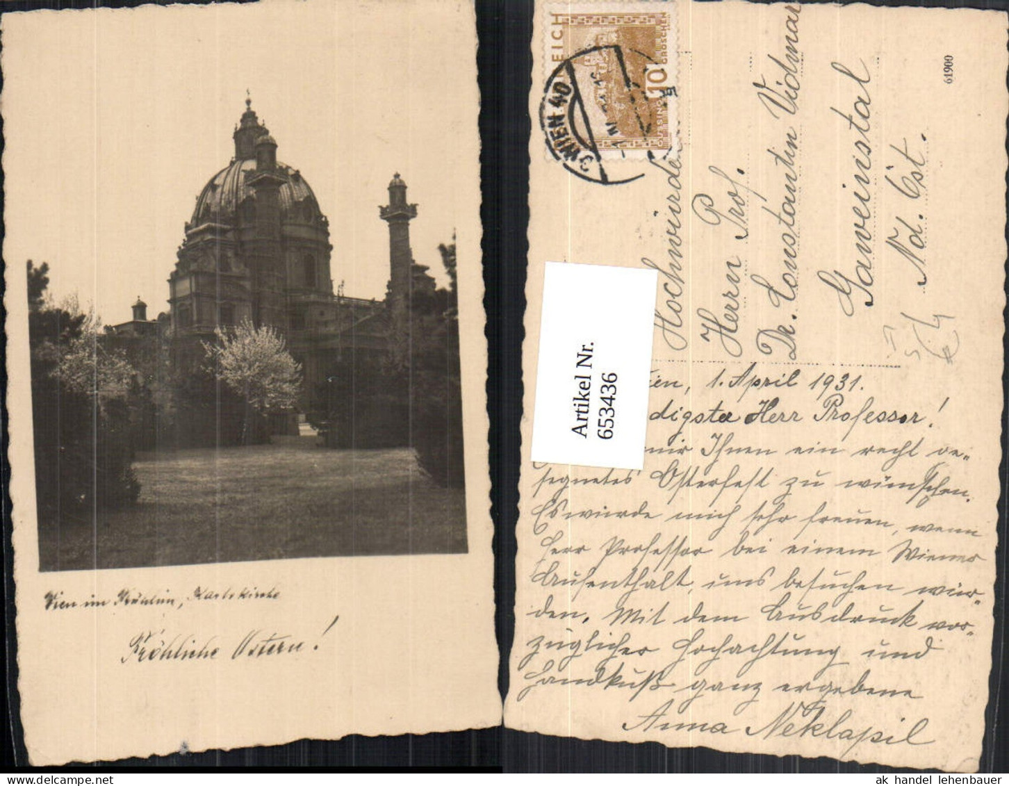653436,Wien Vienna Wieden Karlskirche Wien im Frühling Stempel Wien 40