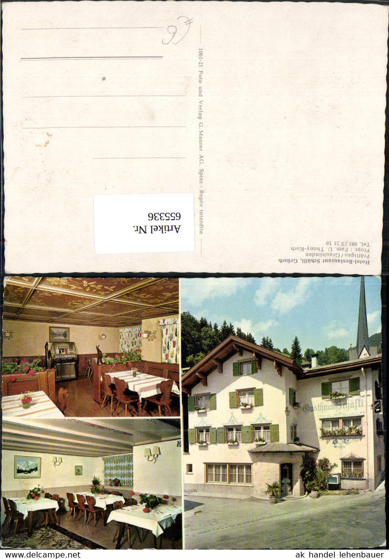 655336,Mehrbild Ak Pr&auml;ttigau Gr&uuml;sch Hotel Restaurant Sch&auml;fli