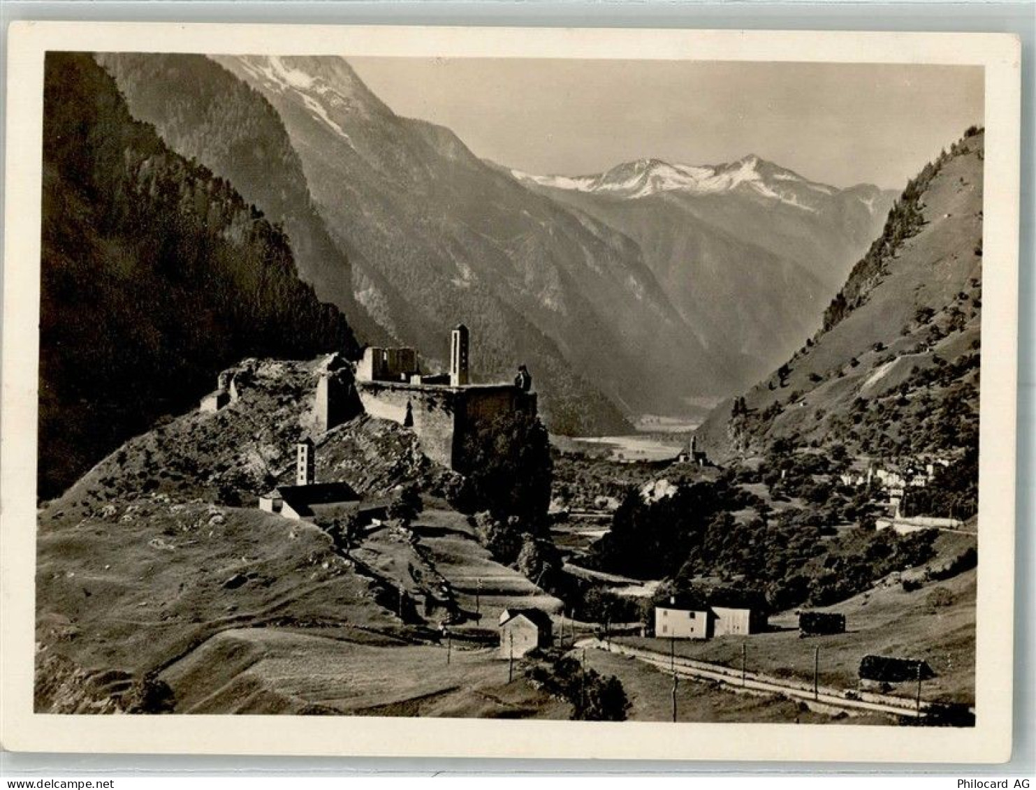 6563 Mesocco 1938 Foto AK Burg - 38211725