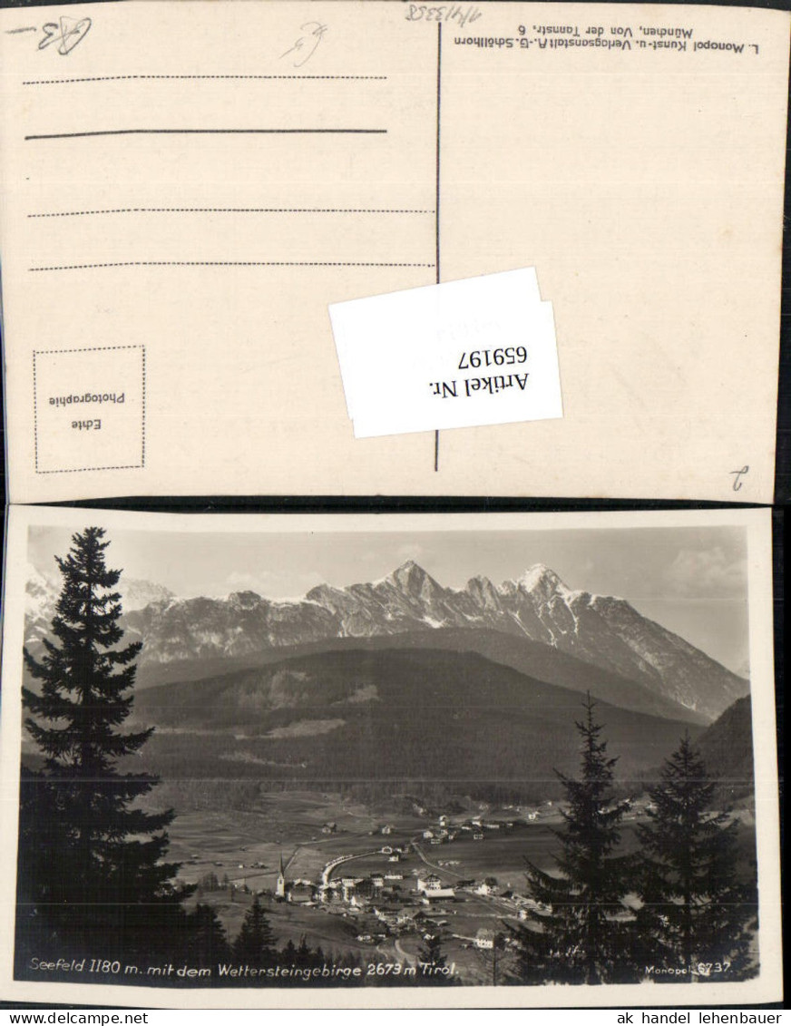 659197,Foto Ak Seefeld mit dem Wettersteingebirge Seefeld in Tirol