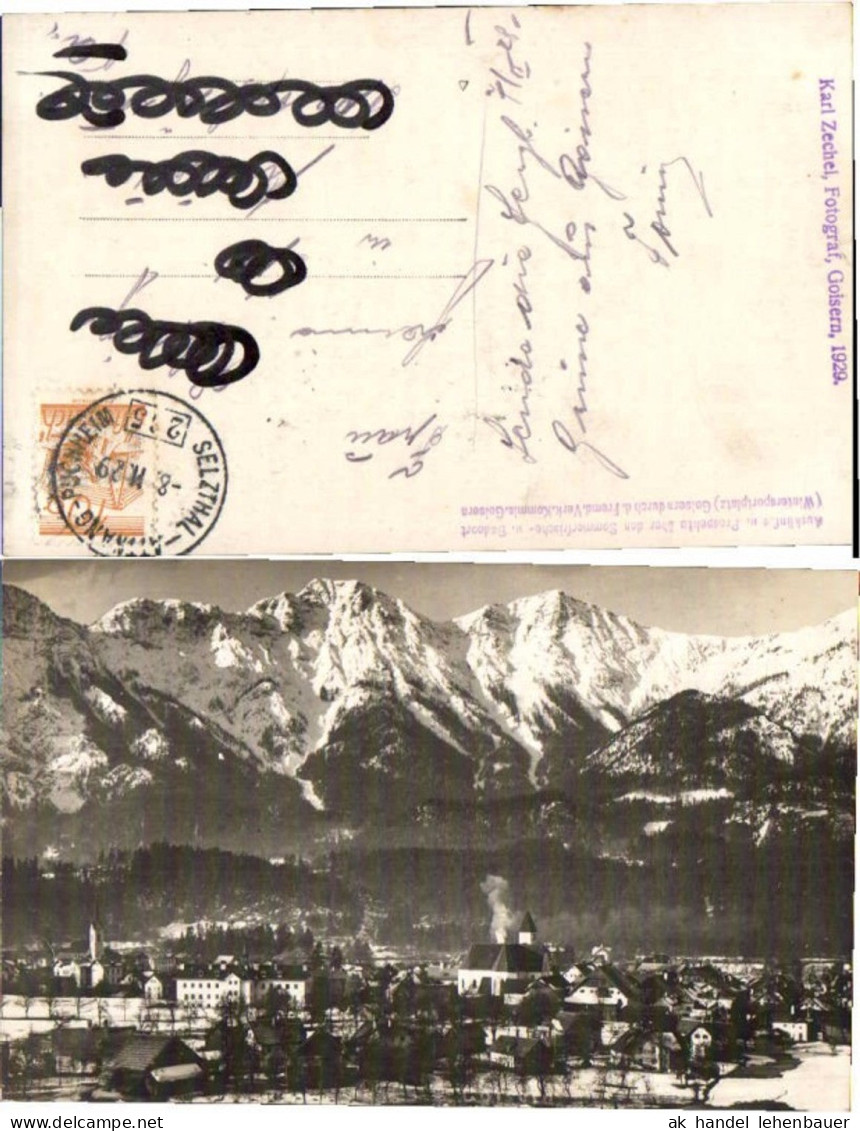 65924,FotoAK Goisern Ortsrand 1929 Bahnpost Selzthal Attnang