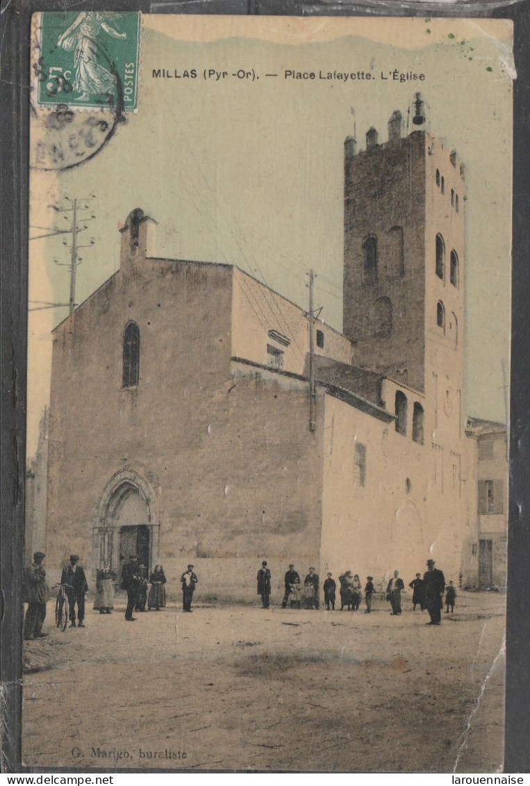66 - MILLAS - Place Lafayette - L' Eglise