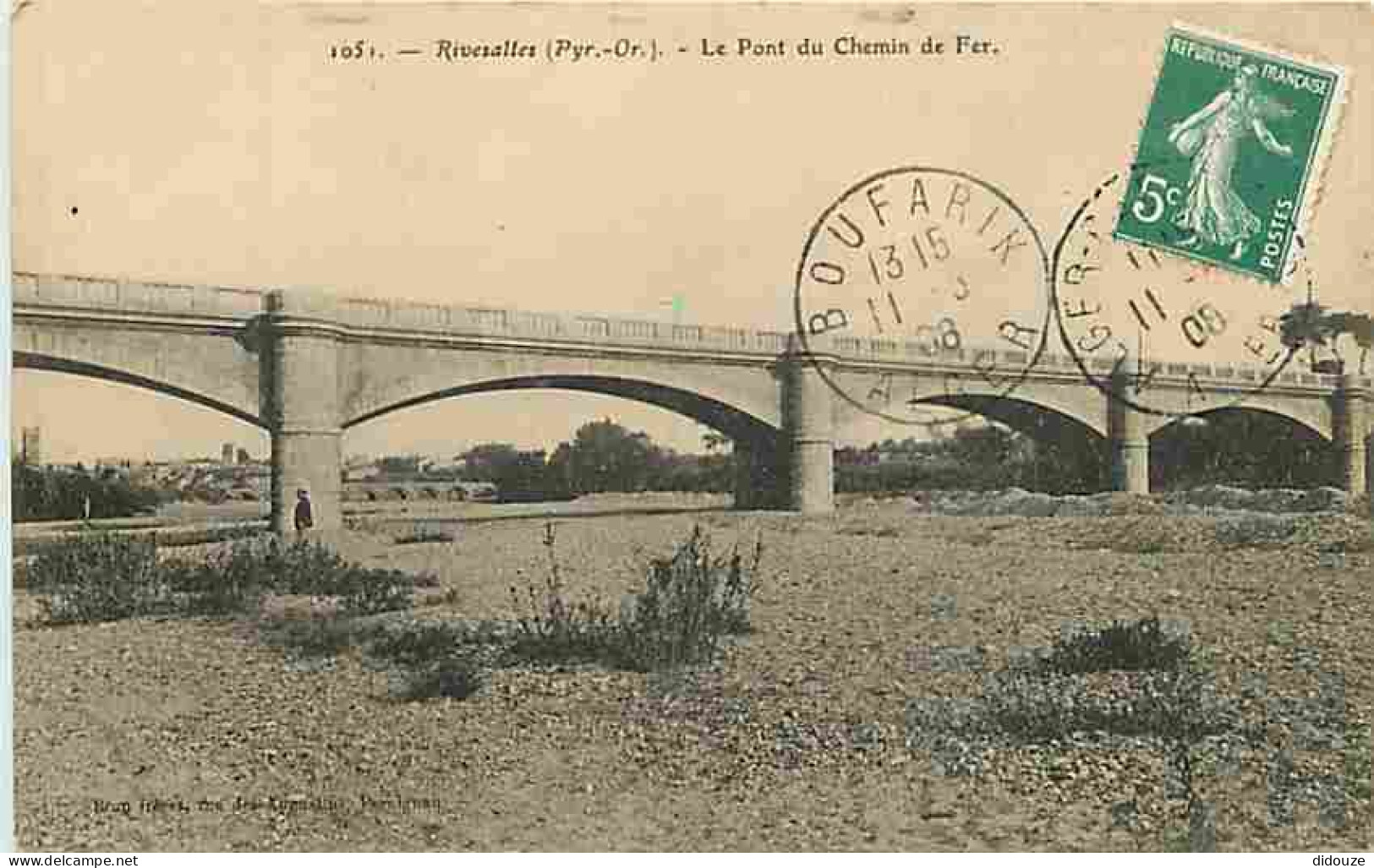 66 - Rivesaltes - Le Pont du Chemin de Fer - CPA - Voir Scans Recto-Verso