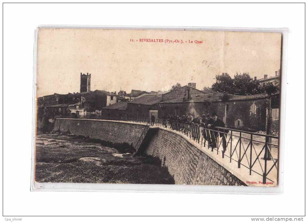 66 RIVESALTES Quai, animée, ed Fau 11, 1914