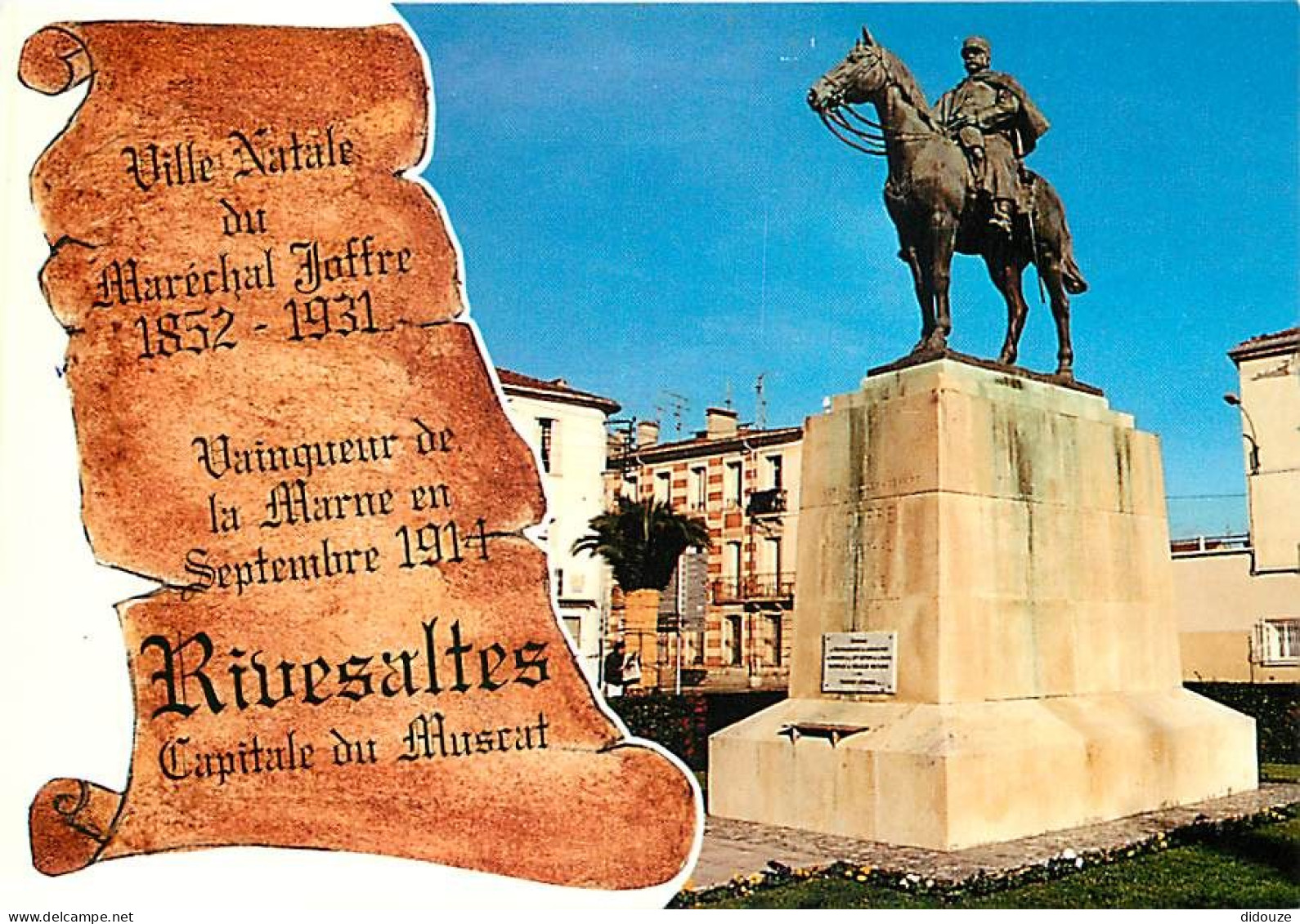 66 - Rivesaltes - Statue équestre du Maréctial Joffre - Cheval - CPM - Voir Scans Recto-Verso