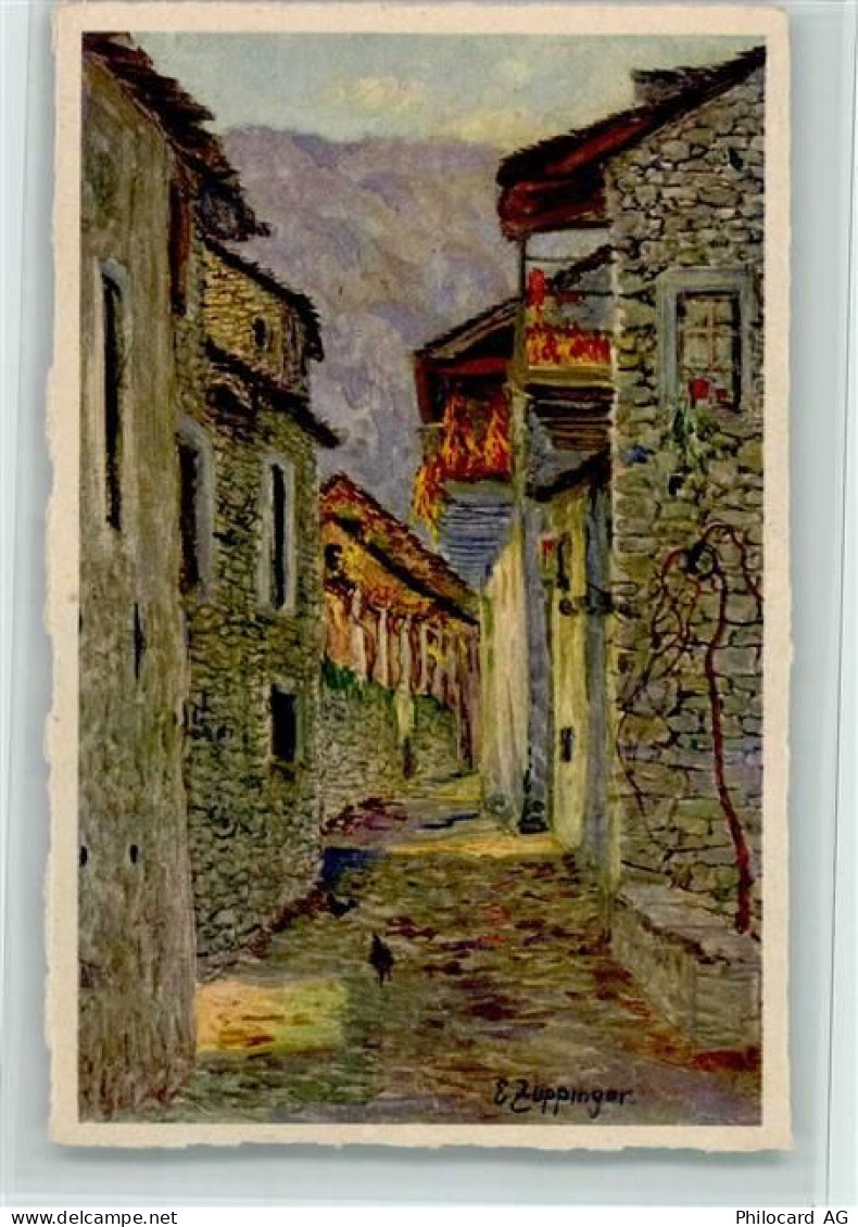6616 Losone Künstlerkarte Un vicolo al Losone E. Zuppinger - 11056412