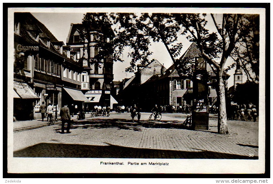 6617 - alte Foto Ansichtskarte - Frankenthal Marktplatz - gel 1937 - Maul - TOP