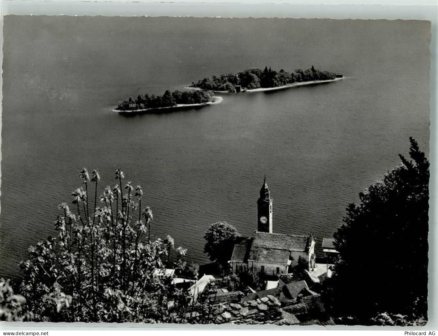 6622 Ronco sopra Ascona Foto AK Lago Maggiore Insel Kirche - 38071908