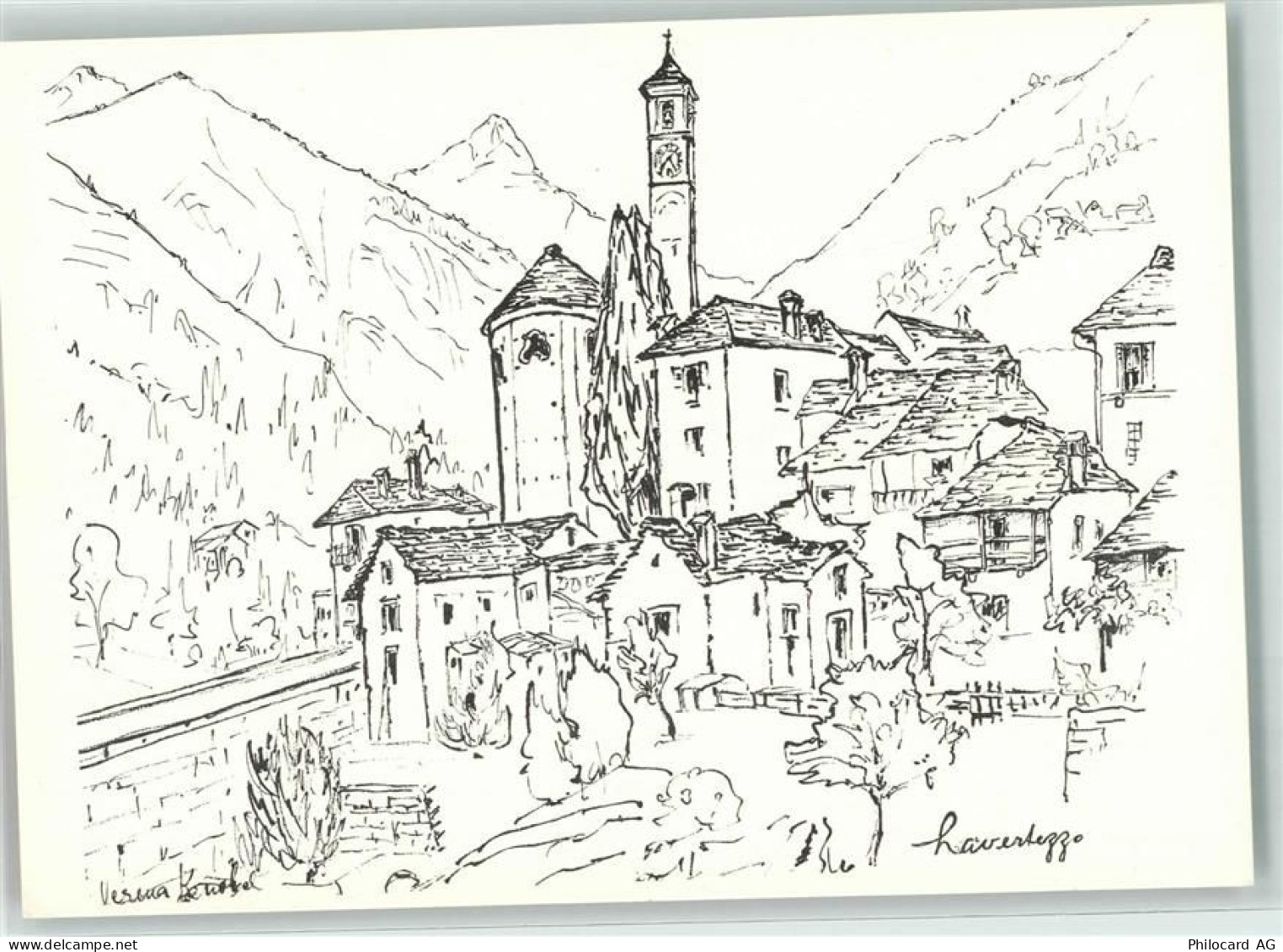 6633 Lavertezzo FOTO KEINE AK Kirche sign. Verena Knobel - 39375676