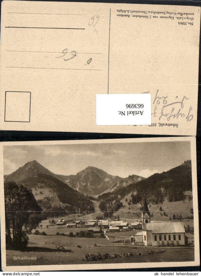 663696,Schattwald Ansicht mit Kirche