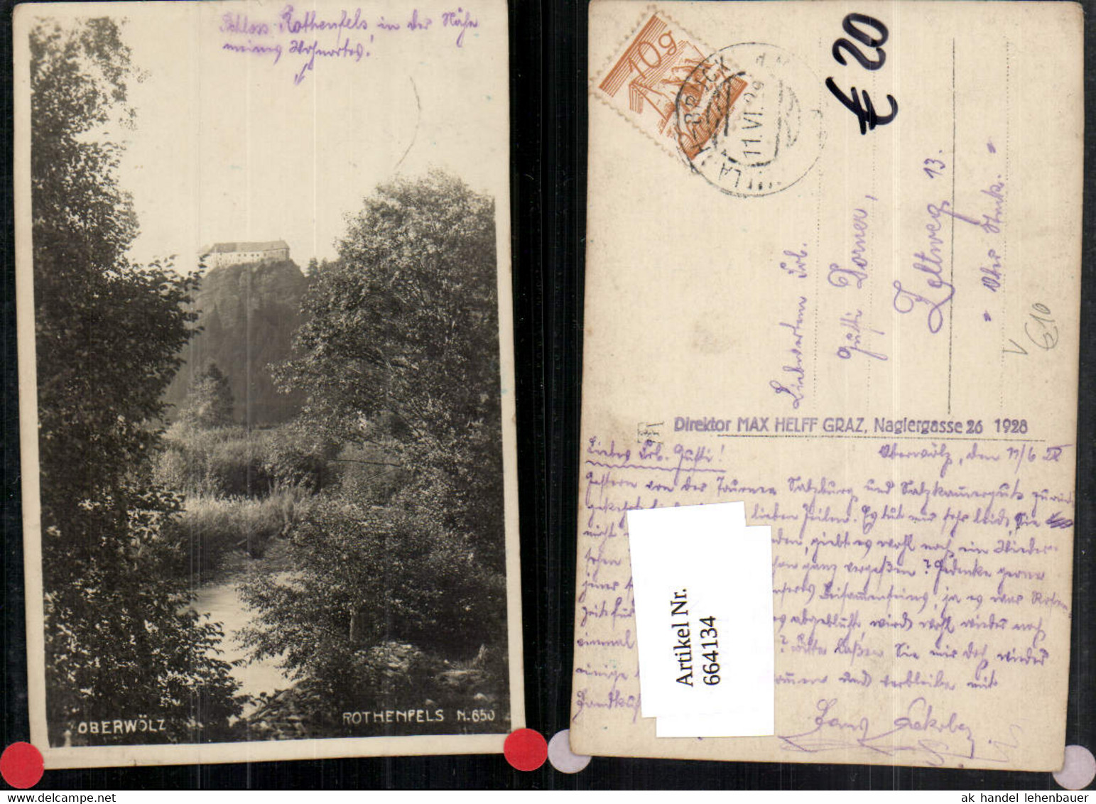 664134,Foto Ak Oberwölz Rothenfels pub Max Helff 650