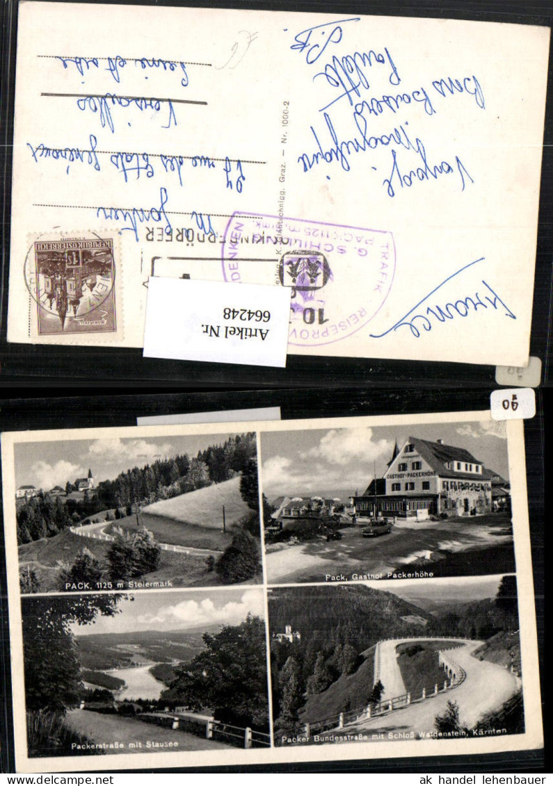 664248,Mehrbild Ak Hirschegg-Pack Pack Gasthof Packerhöhe Packerstraße m. Stausee