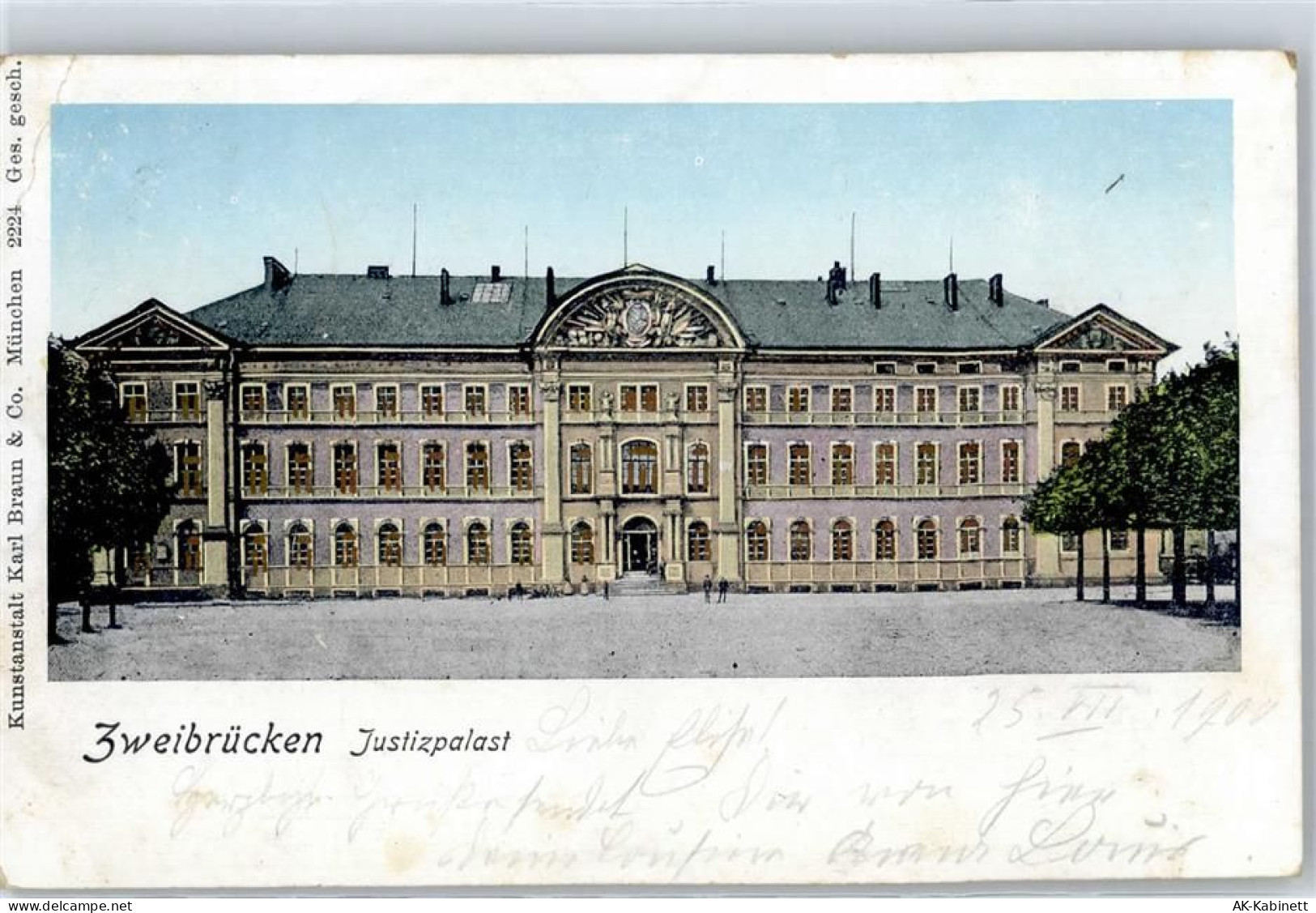 66482 W6660 Zweibrücken , Pfalz 1900 - Justizgebäude Palast - 51638674