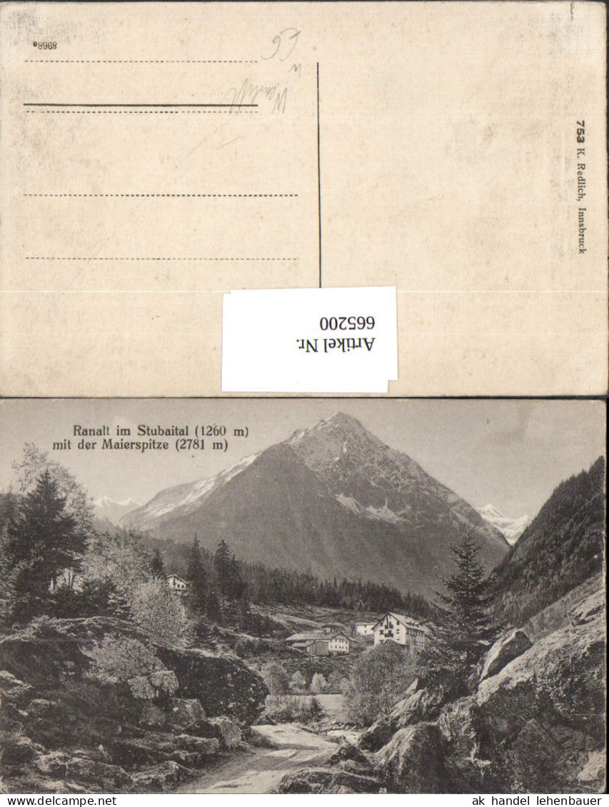 665200,Ranalt im Stubaital mit der Maierspitze Neustift im Stubaital