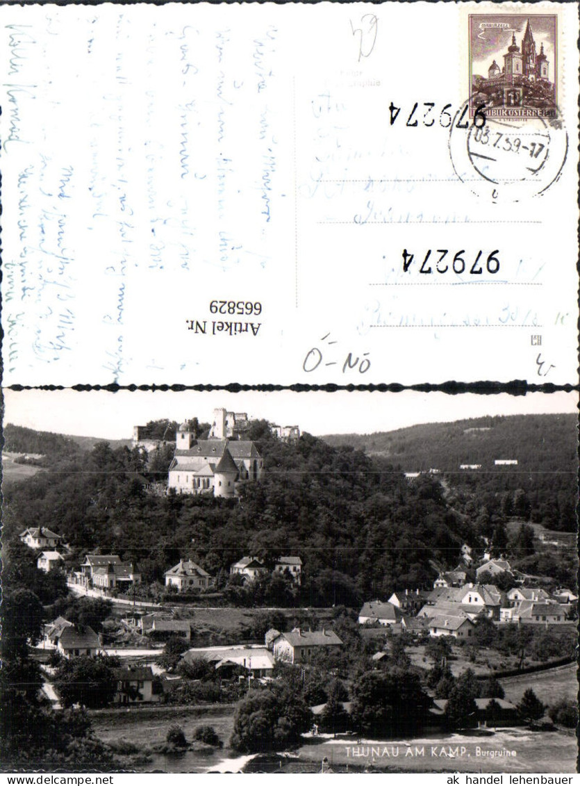 665829,Foto Ak Thunau a. Kamp Burgruine Gars am Kamp