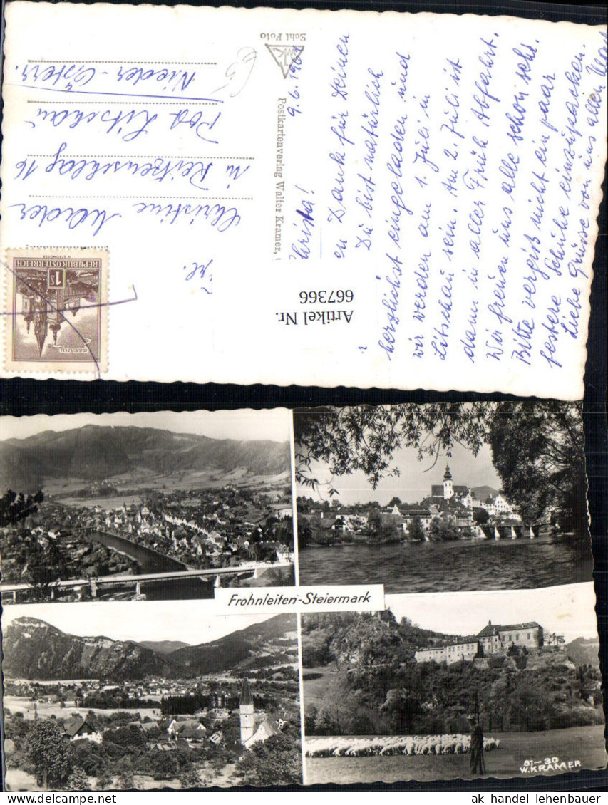 667366,Mehrbild Ak Frohnleiten Schafe Schäfer