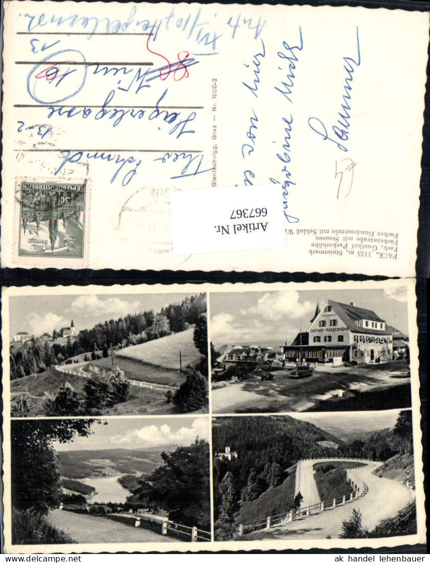 667367,Mehrbild Ak Hirschegg-Pack Pack Gasthof Packerhöhe Packerstraße Stausee