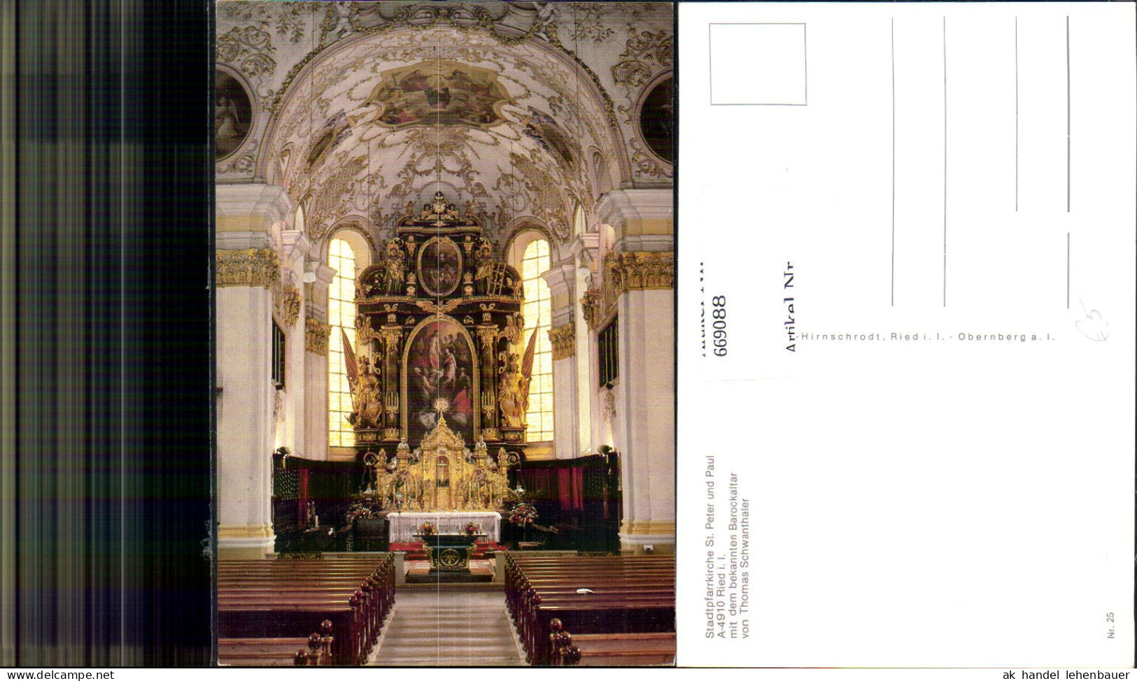 669088,Ried im Innkreis Stadtpfarrkirche St Peter u. Paul Barockaltar Schwanthaler
