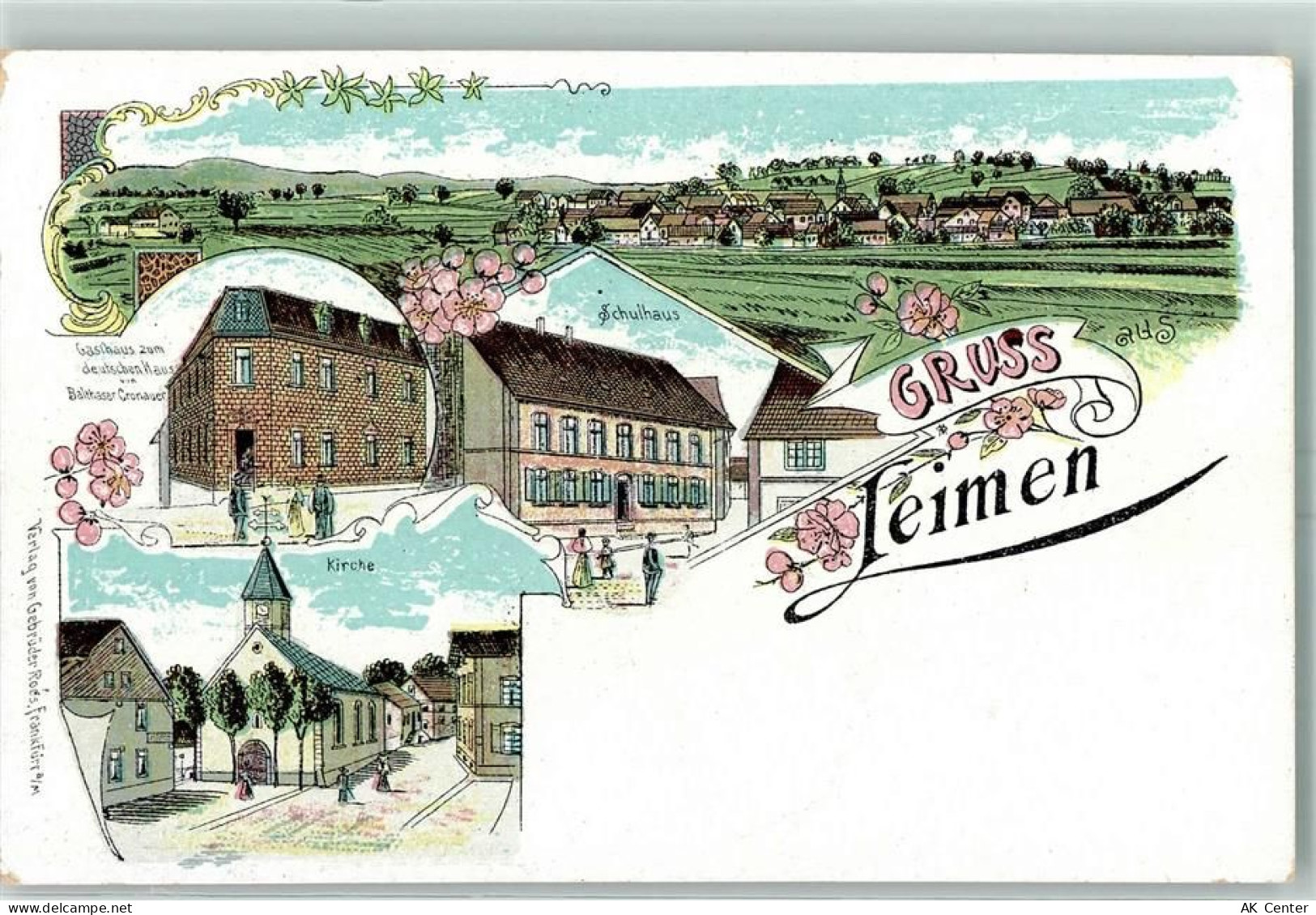 66978 W6781 Leimen , Pfalz Lithographie Gasthaus Zum Deutschen Haus von ... - 13604710