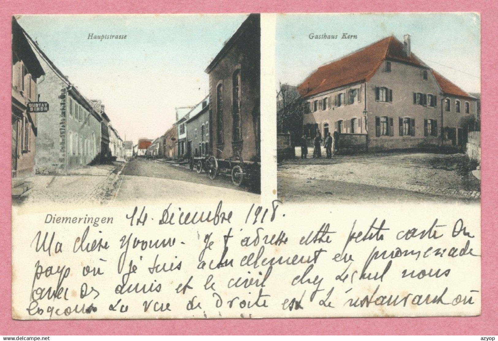 67 - DIEMERINGEN - Haupstrasse - Magasin Gustav SIMON ( judaica ) - Gasthaus KERN