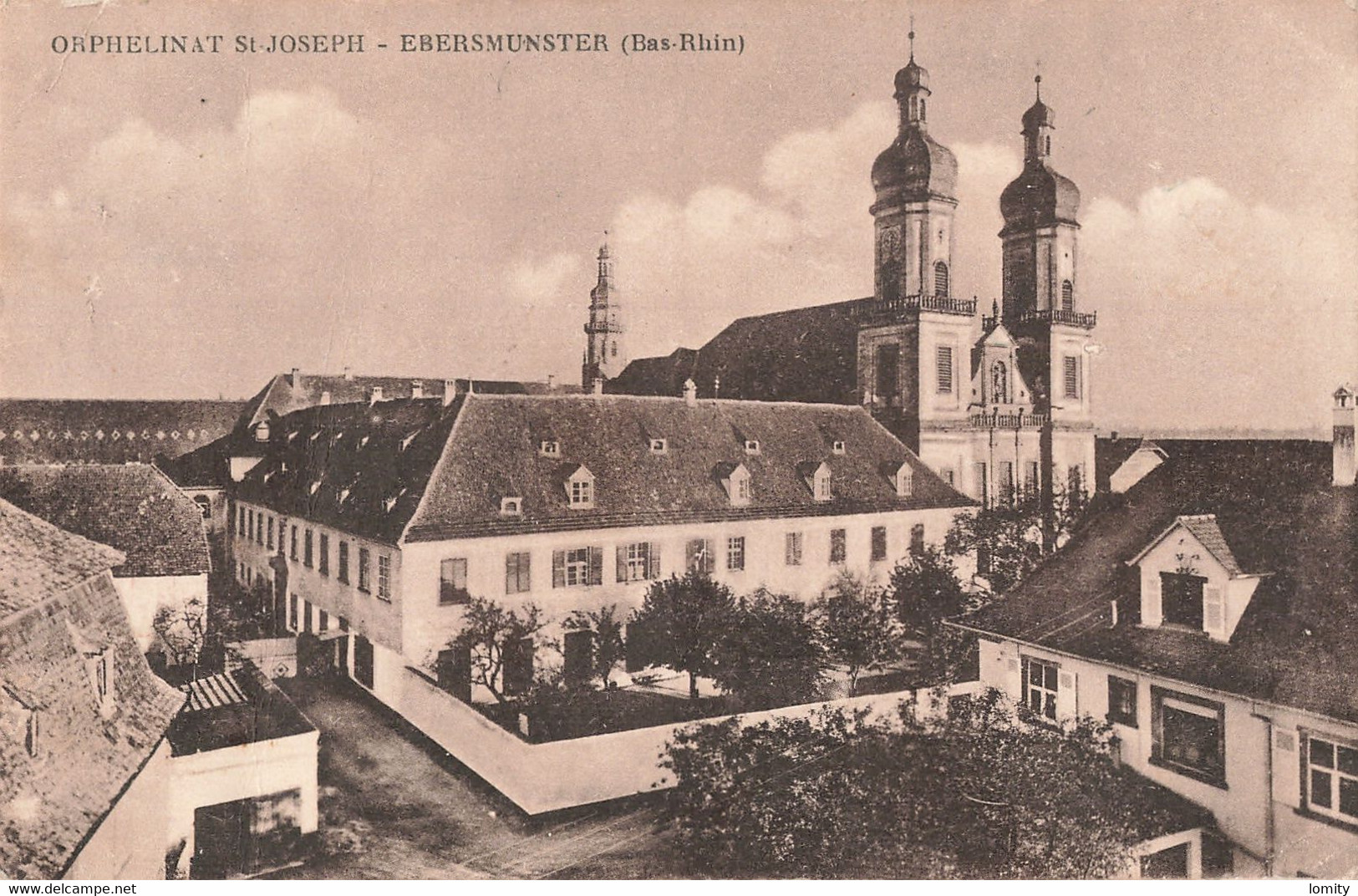 67 Ebersmunster CPA orphelinat St Saint Joseph cachet 1936