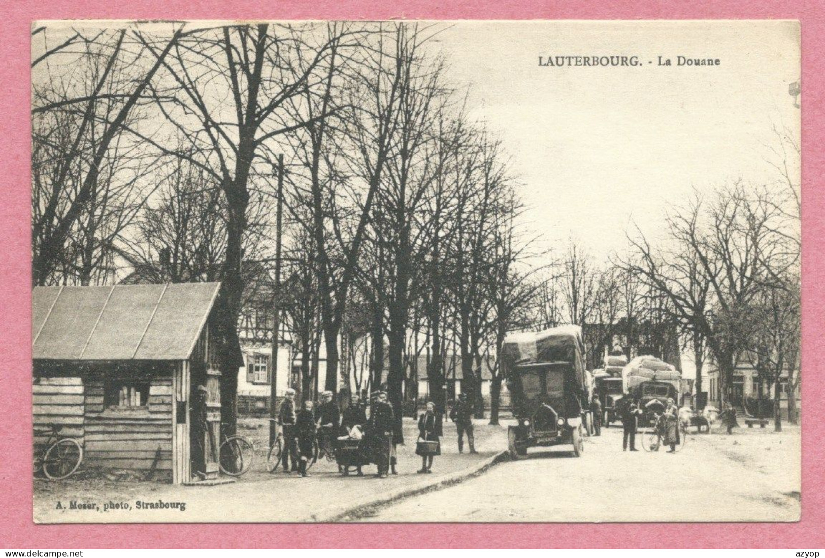 67 - LAUTERBOURG - La Douane - Frontière - Cachet ambulant LAUTERBOURG à STRASBOURG 2°- Camion