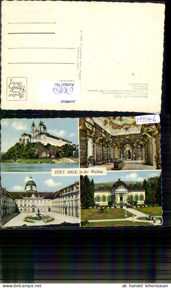 670857,Mehrbild Ak Melk Stift Melk Benediktinerstift Bibliothek Garten