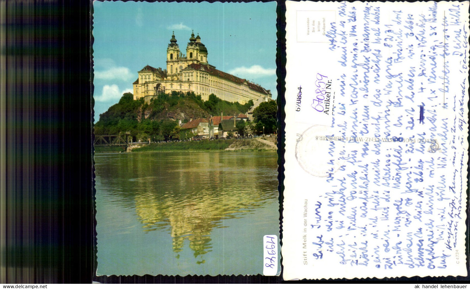 670859,Melk Stift Melk Benediktinerstift Wachau Totalansicht v. Donau
