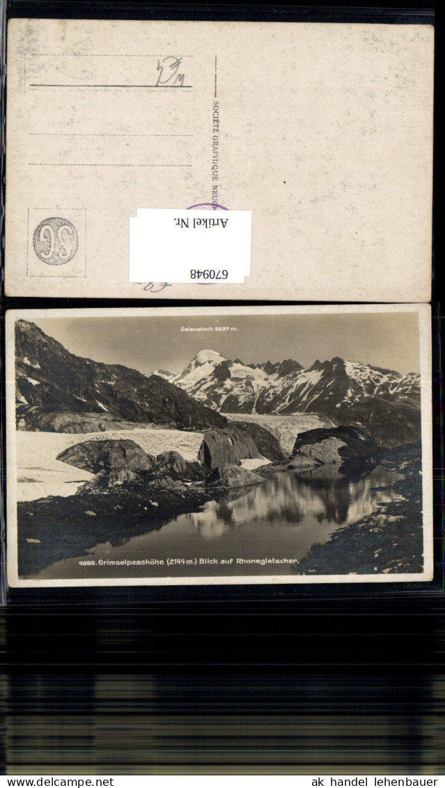 670948,Obergoms Grimselpasshöhe Blick auf Rhonegletscher Switzerland