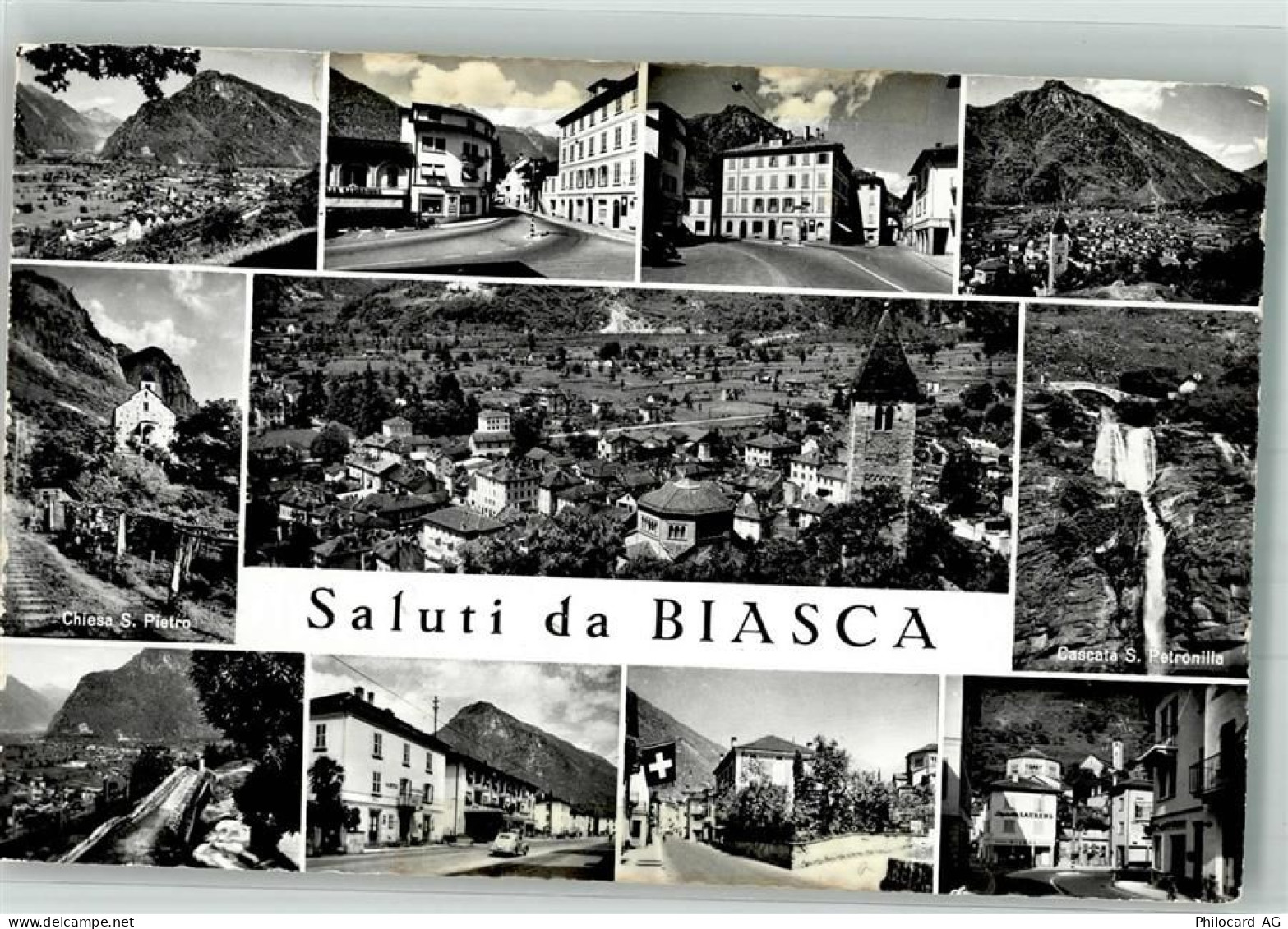 6710 Biasca Foto AK Kirche S. Pietro Wasserfall S. Petronilla Straße - 38057958