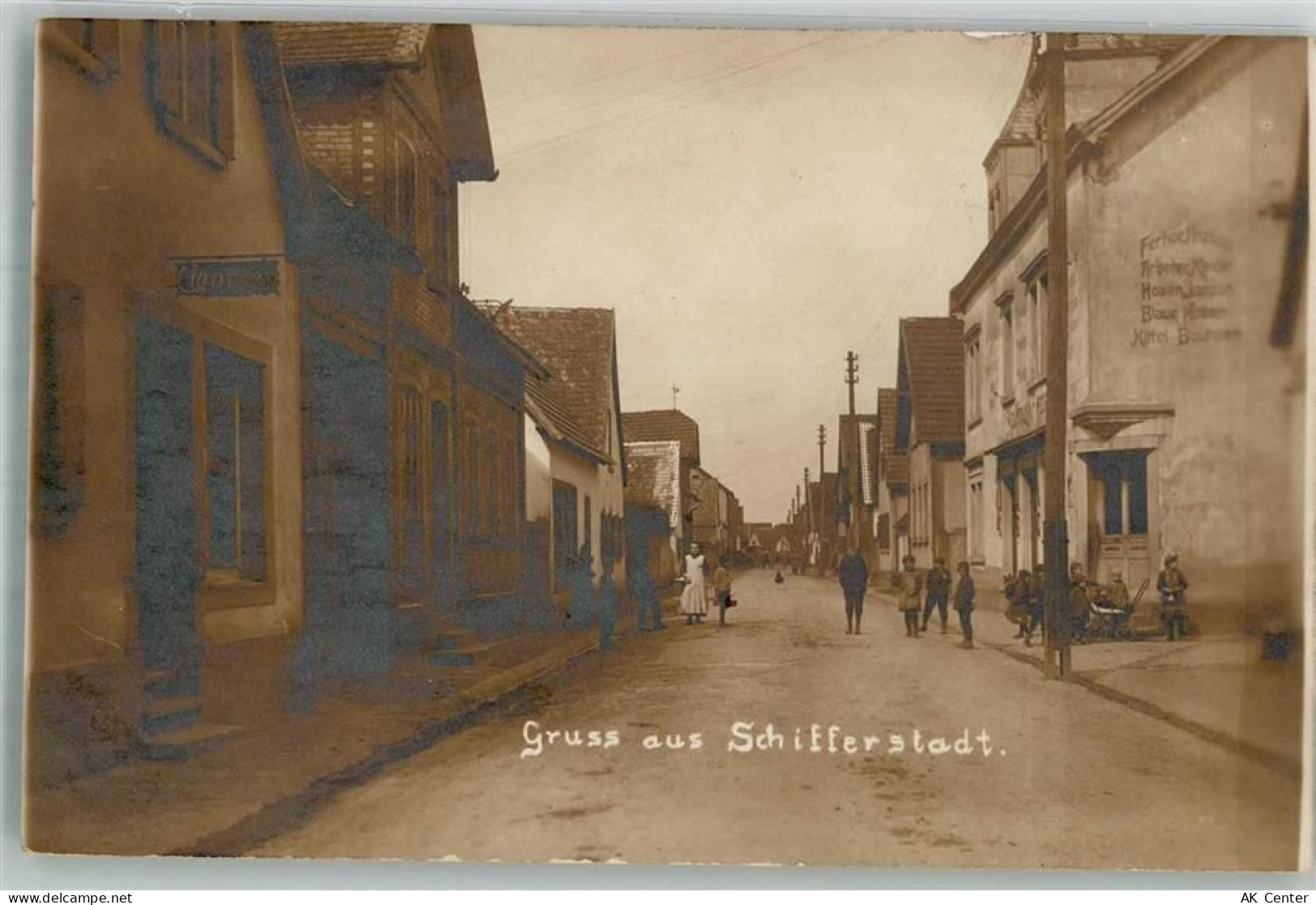 67105 W6707 Schifferstadt Foto AK Ortsstraße Tabakwaren-Handlung Kinder... - 13655571