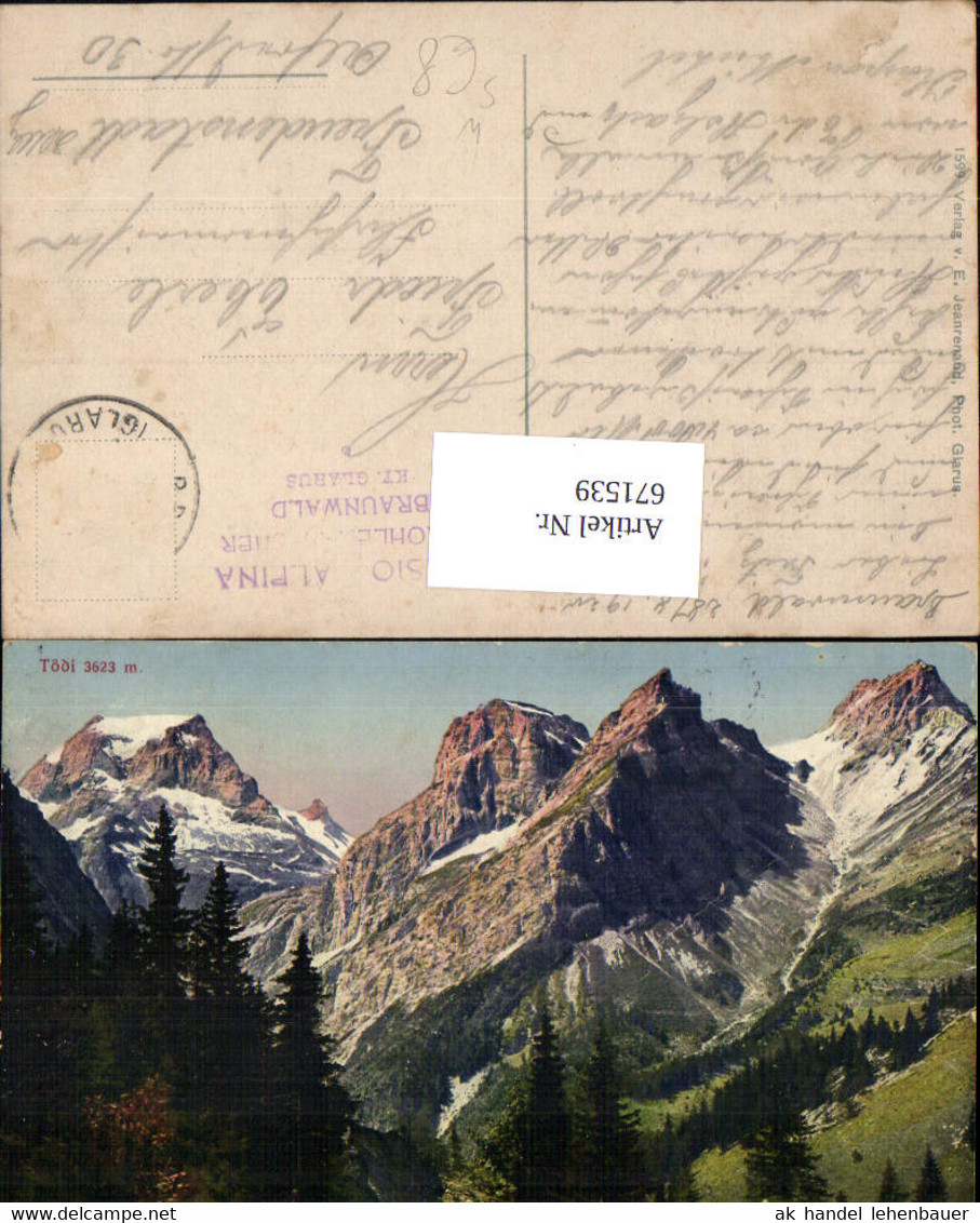 671539,Tödi Glarus Süd Switzerland Stempel Pension Alpina Braunwald