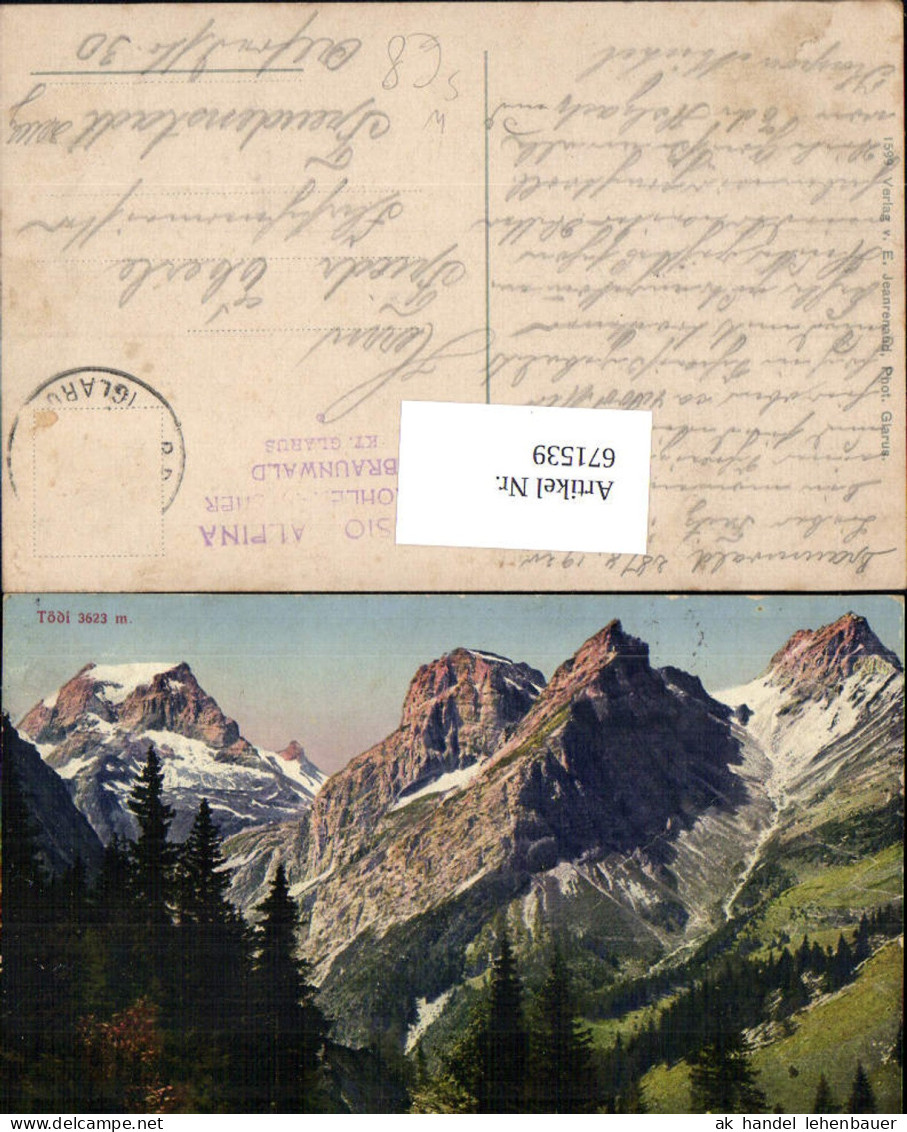 671539,Tödi Glarus Süd Switzerland Stempel Pension Alpina Braunwald